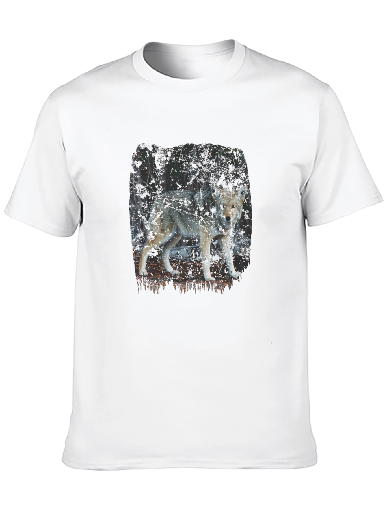 Black Wolf Print Black T-Shirt - Nature Inspired Graphic Tee view 10