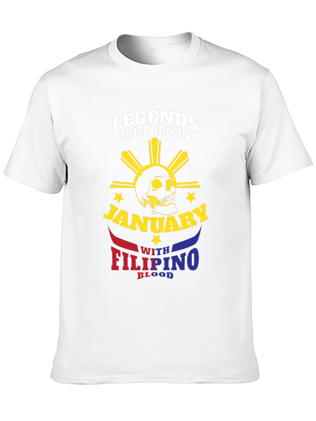 Black Legends Born in January Filipino Blood T-Shirt view 10
