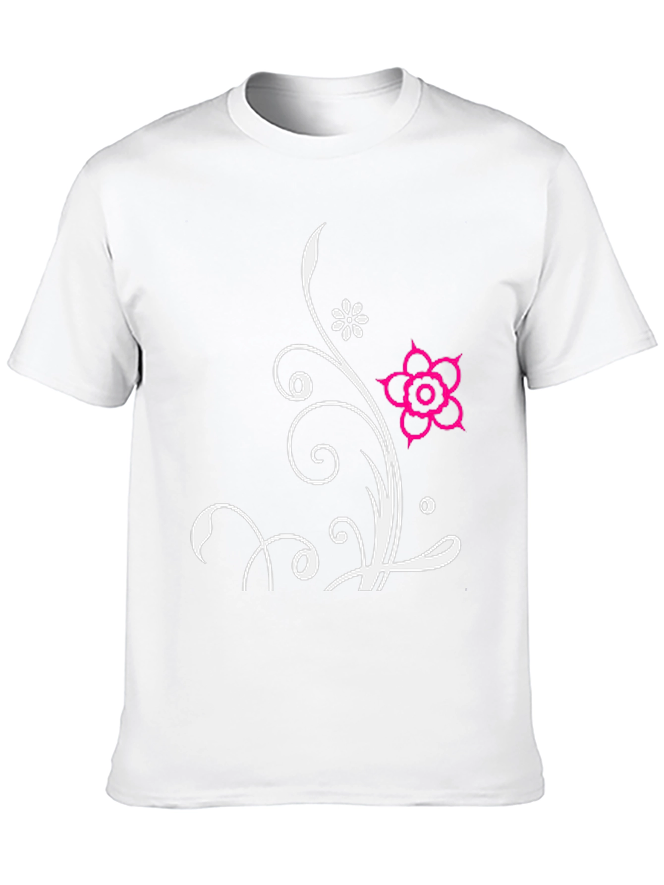 Black Floral Design Black T-Shirt view 10