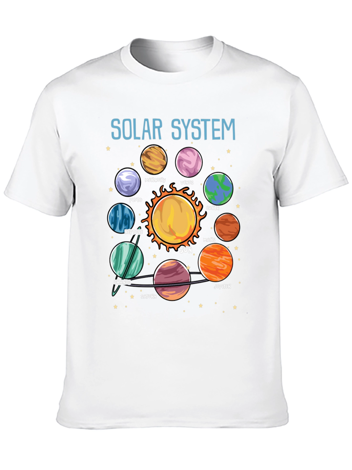 Black Solar System Planet Graphic T-Shirt view 10