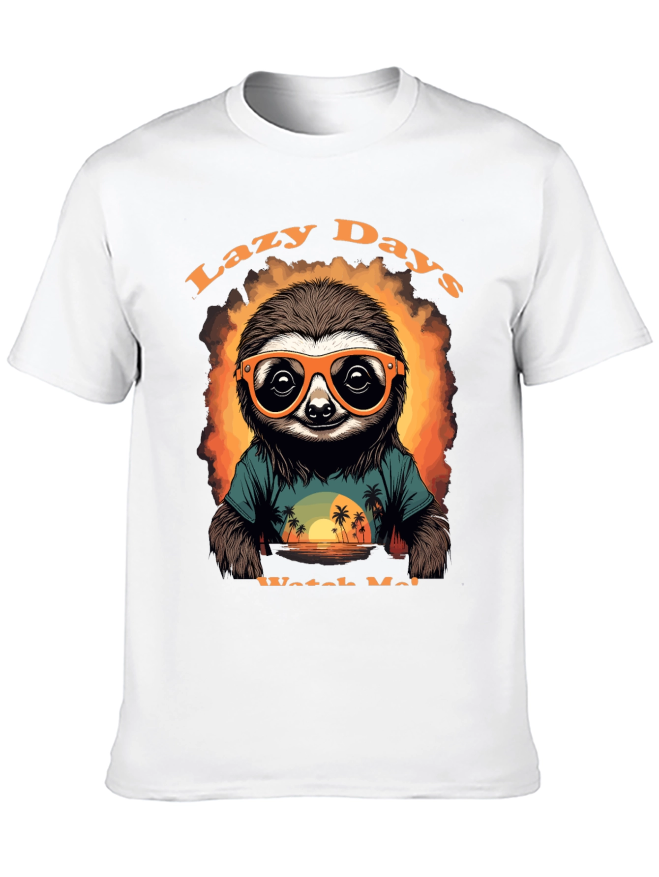Black Lazy Days Sloth T-Shirt view 10