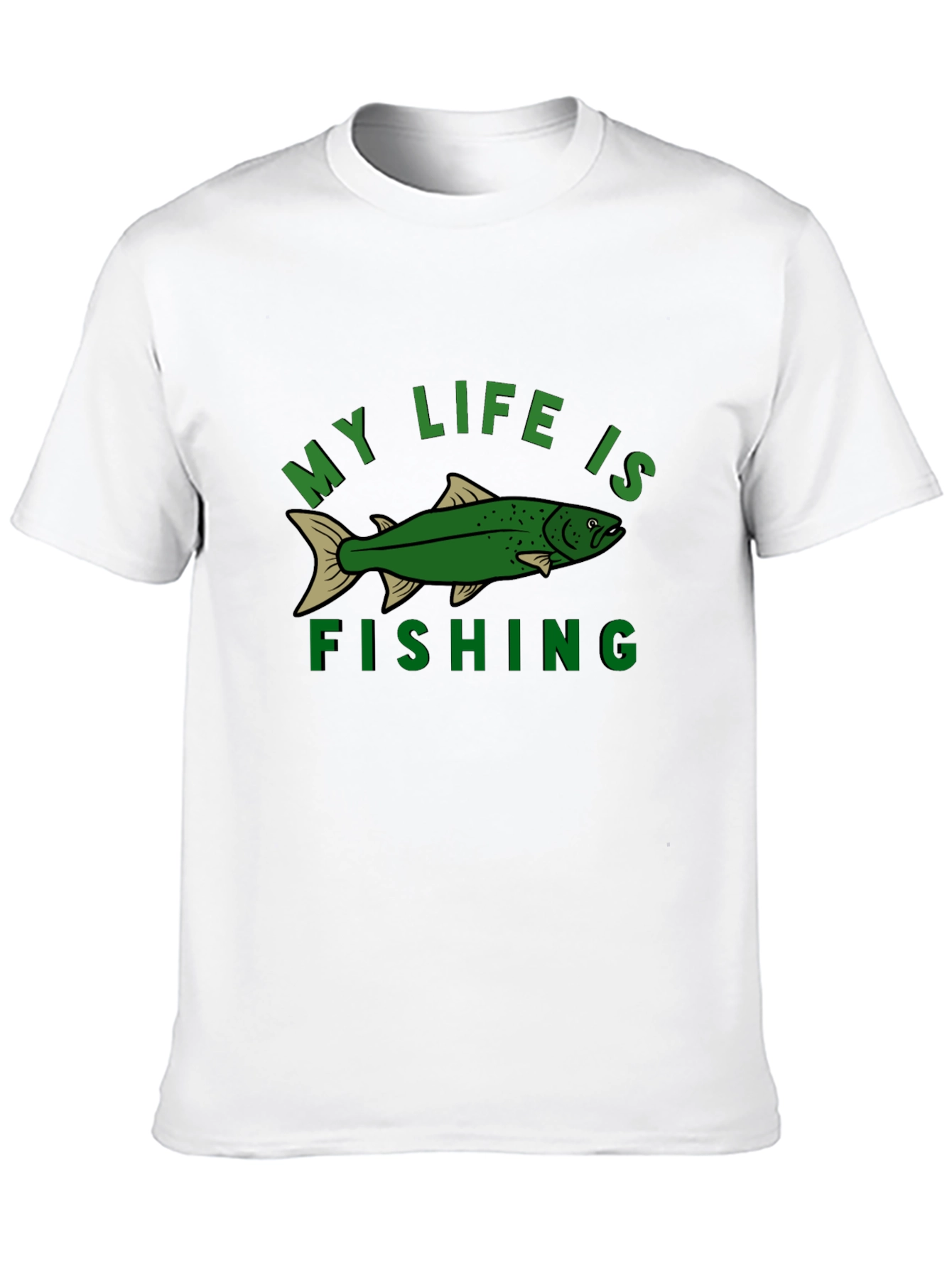 Black My Life Is Fishing Graphic Tee - Black Cotton T-Shirt view 10