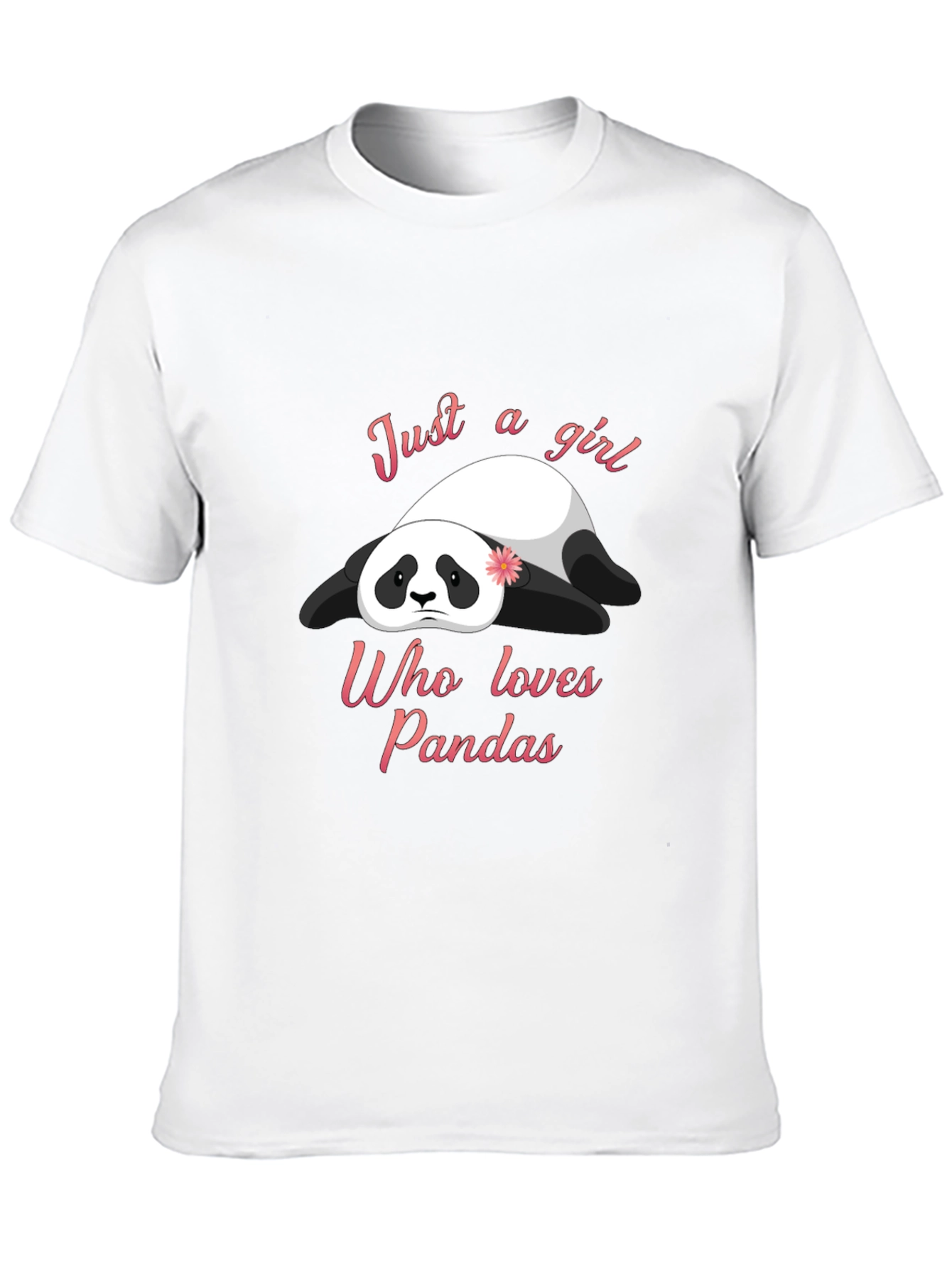 Black Panda Lover T-Shirt - Cute Girl's Panda Graphic Tee view 10