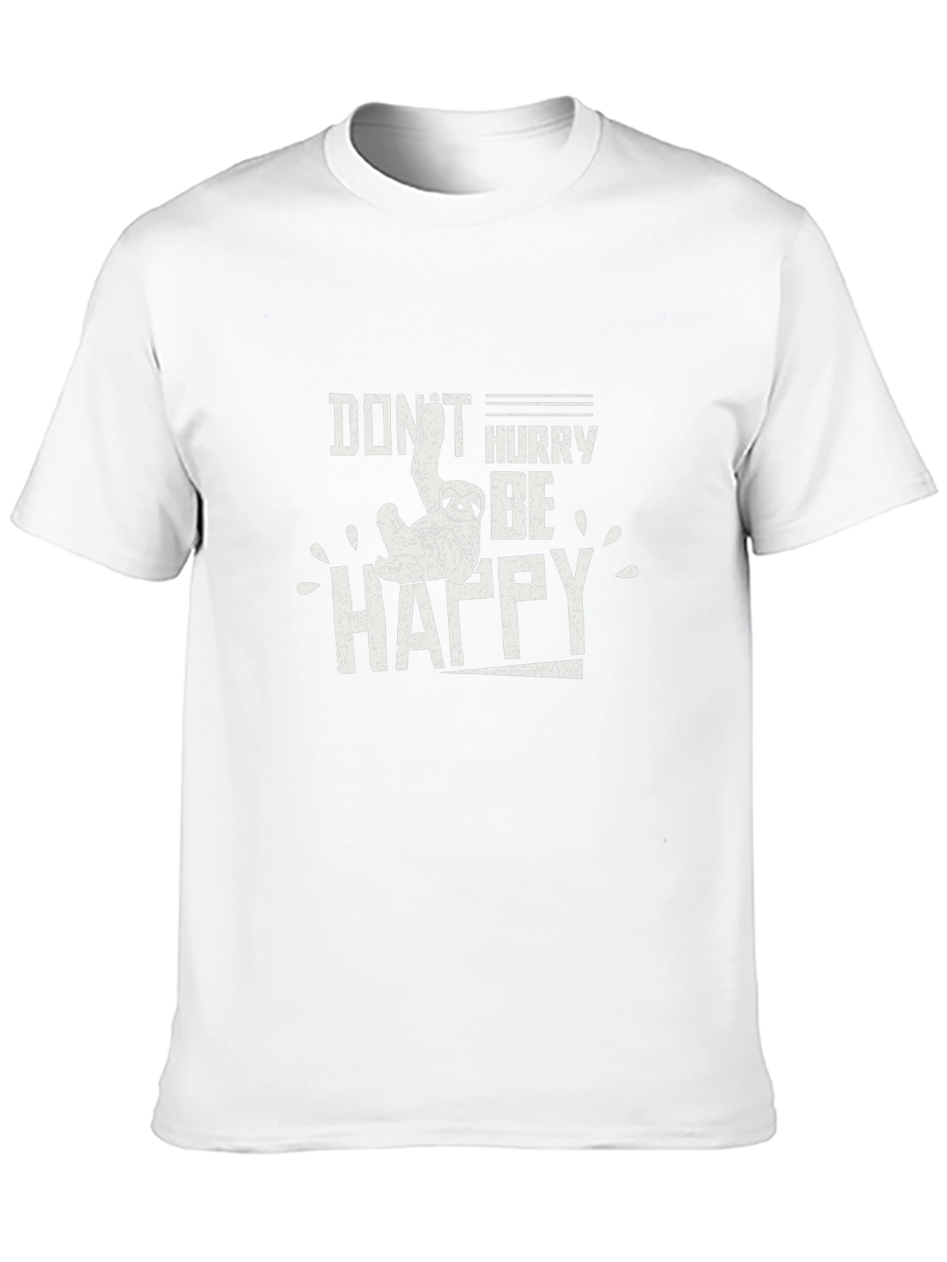 Black Don't Hurry Be Happy Sloth Graphic T-Shirt view 10