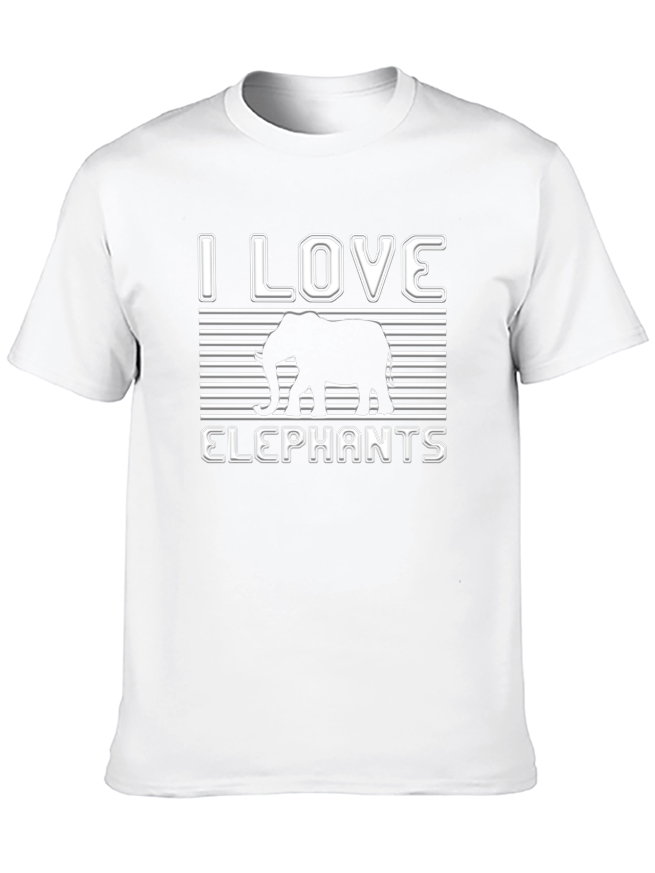 Black I Love Elephants Graphic Tee - Black Cotton T-Shirt view 10