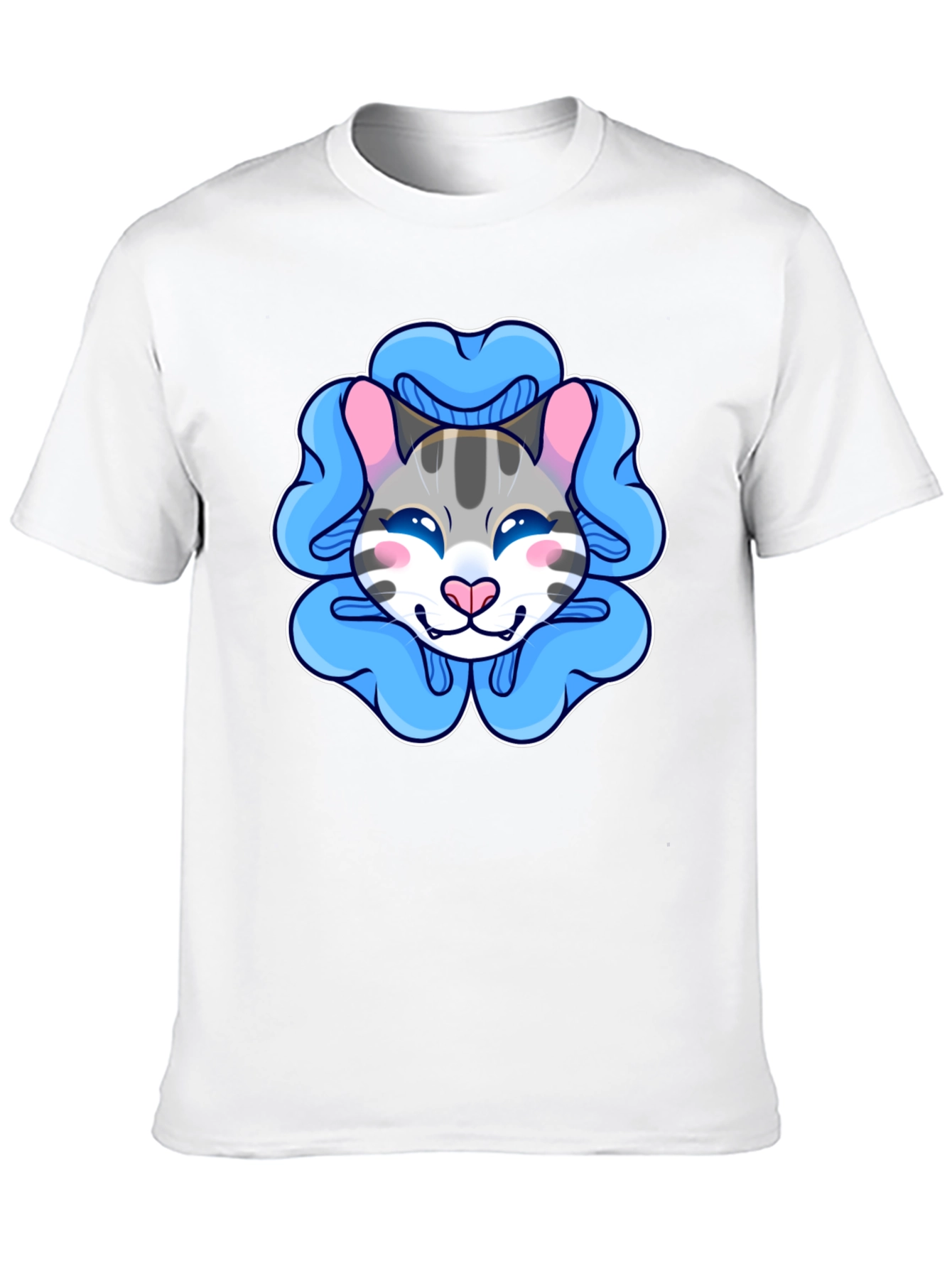 Black Cute Cartoon Cat T-Shirt view 10