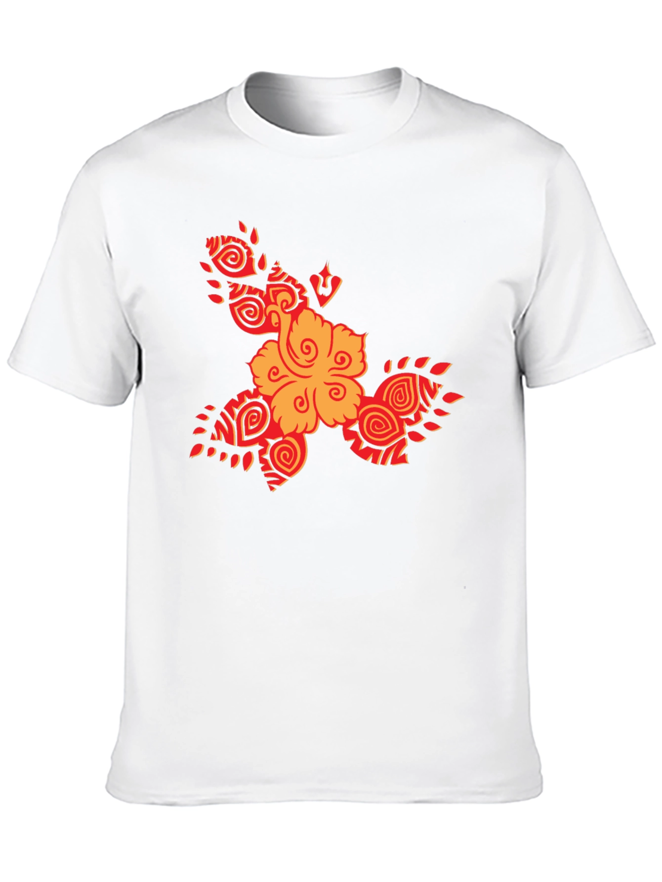 Black Tribal Flower Graphic Black T-Shirt view 10