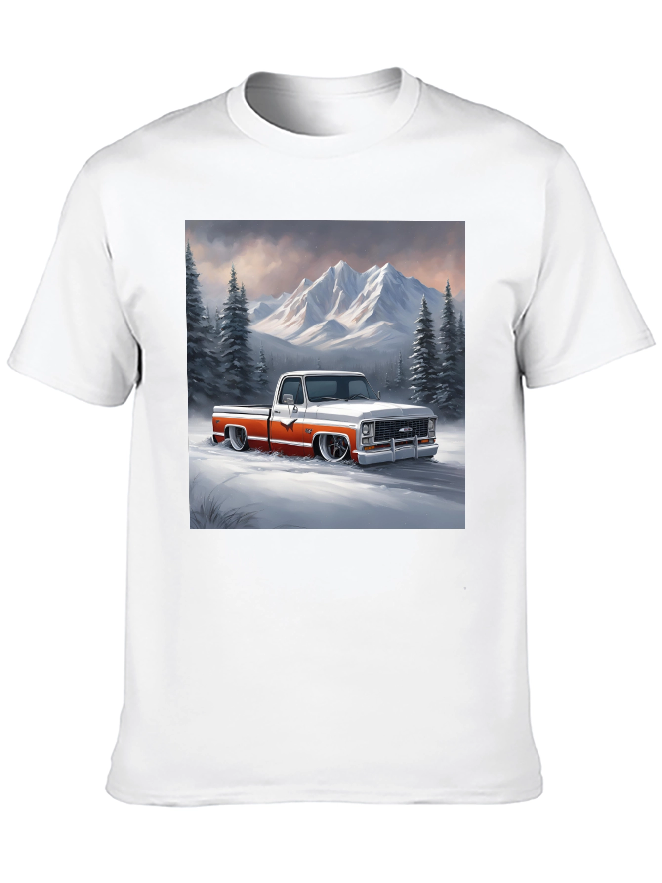 Black Classic Truck Graphic Tee - Mountain Scene view 10
