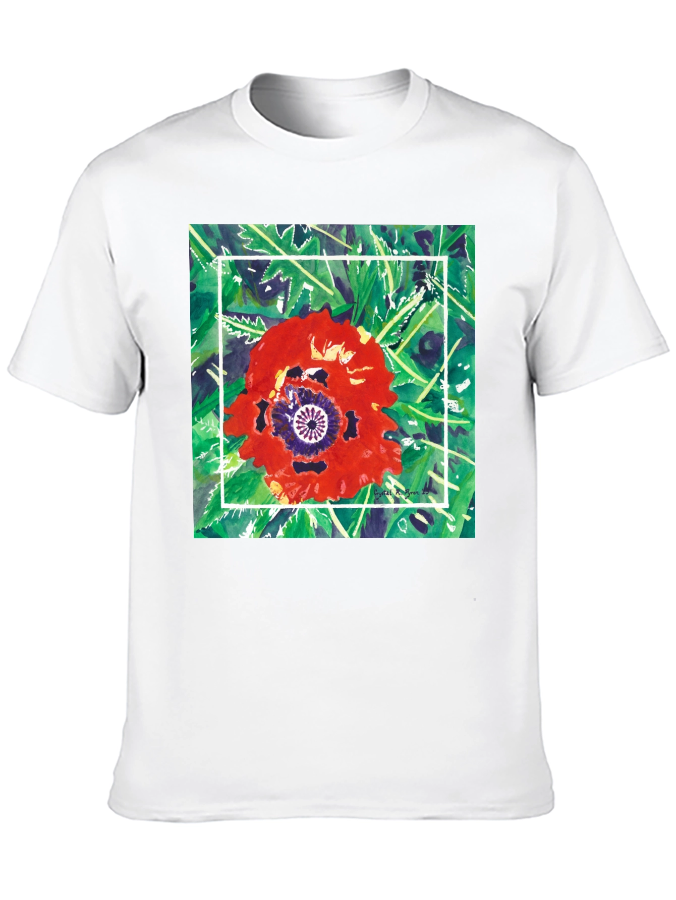 Black Floral Graphic T-Shirt - Unique Artistic Print view 10