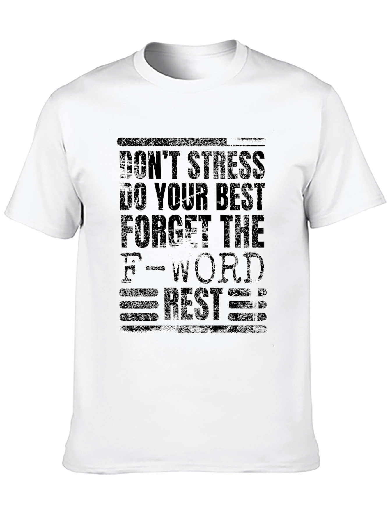 Black Don't Stress Black Graphic T-Shirt view 10