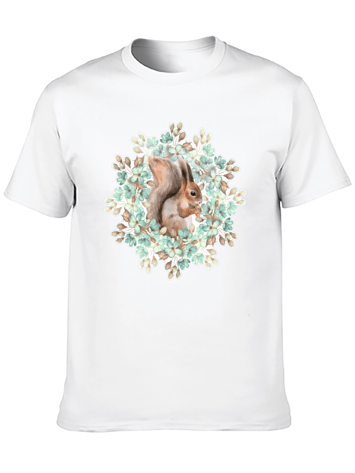 Squirrel Floral T-Shirt - Nature Graphic Tee - 10