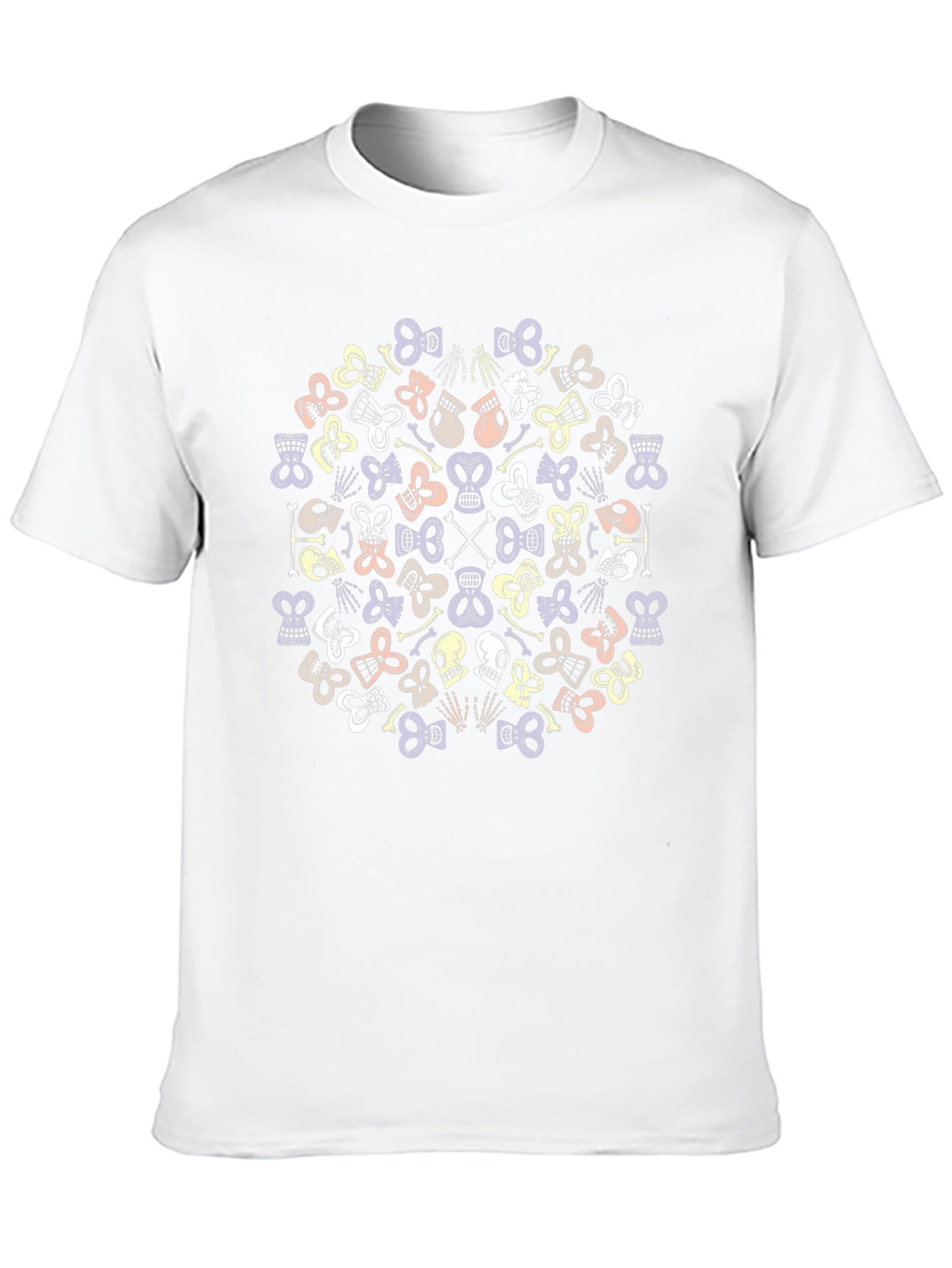 Black Skull & Crossbones Pattern Graphic Tee - Black view 10