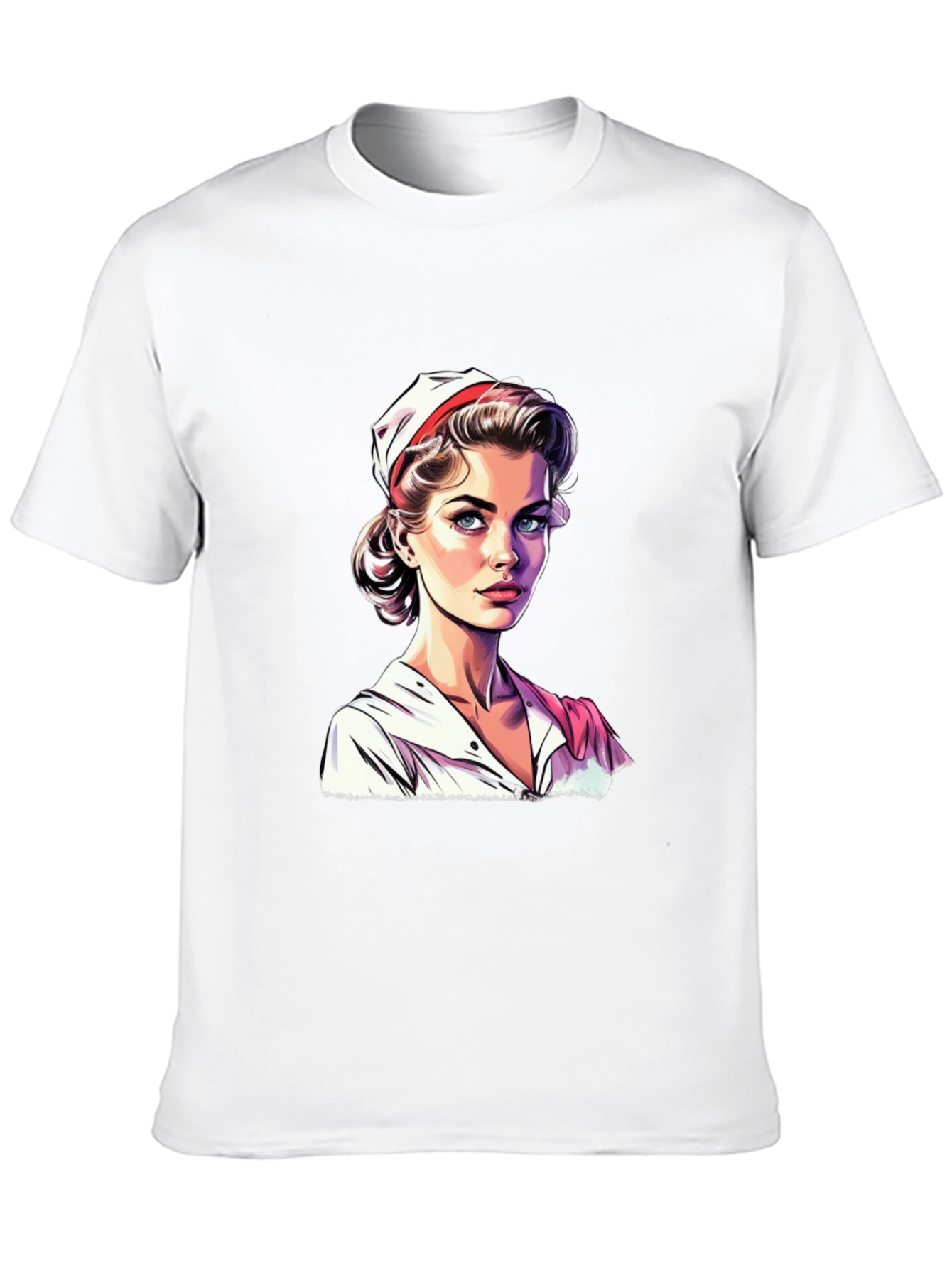 Black Vintage Nurse Graphic Tee - Retro Style T-Shirt view 10