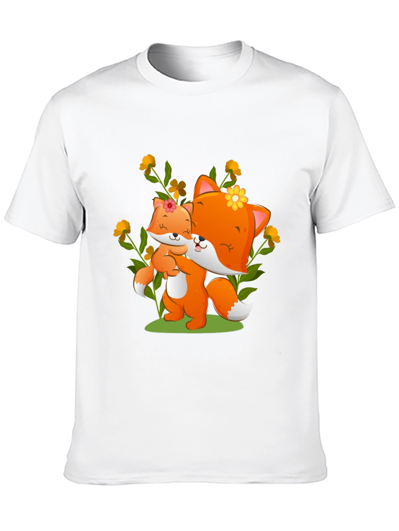 Black Cute Fox & Cub Graphic Tee view 10