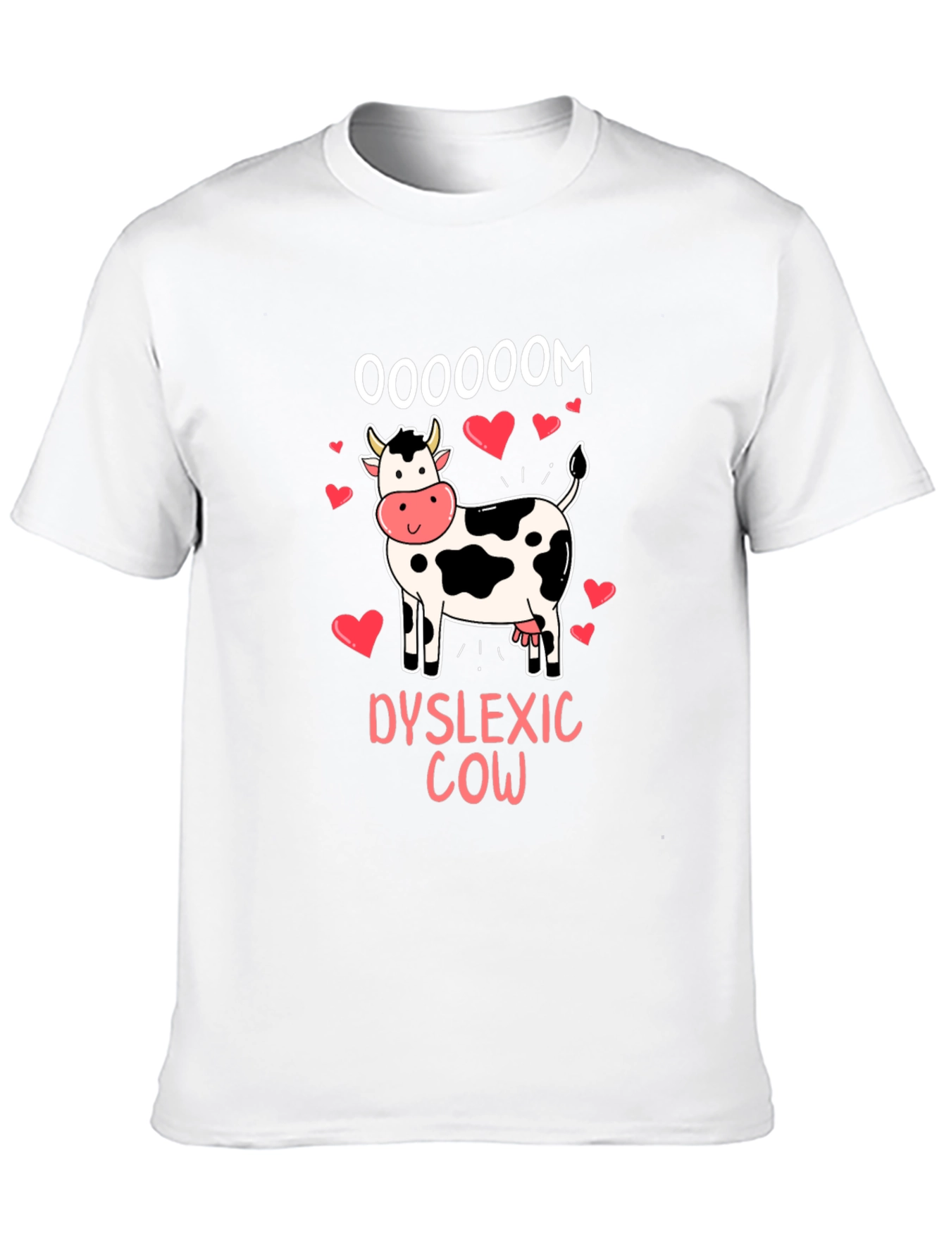 Black Dyslexic Cow Oooooom T-Shirt view 10
