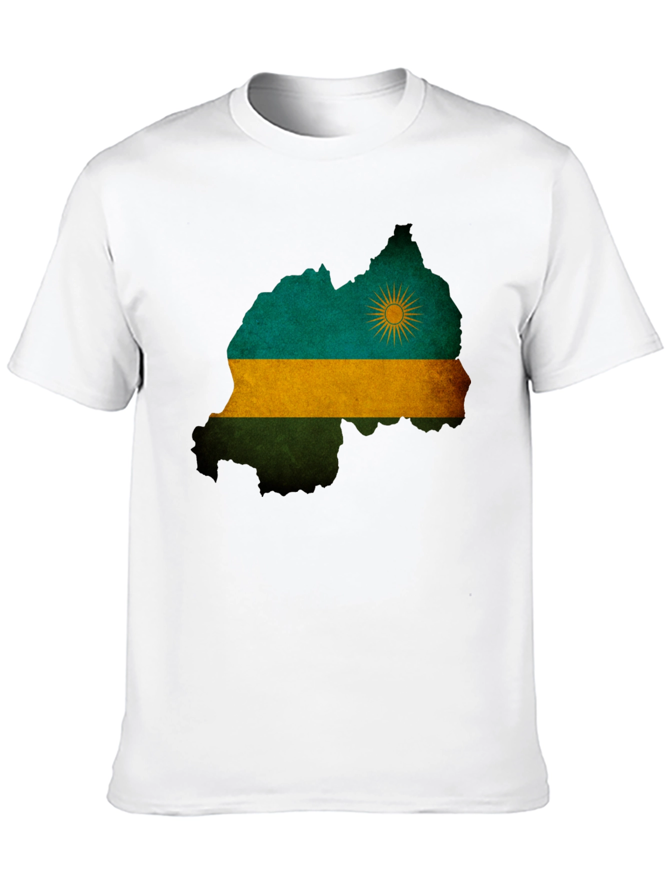 Black Rwanda Flag Map T-Shirt - Black view 10