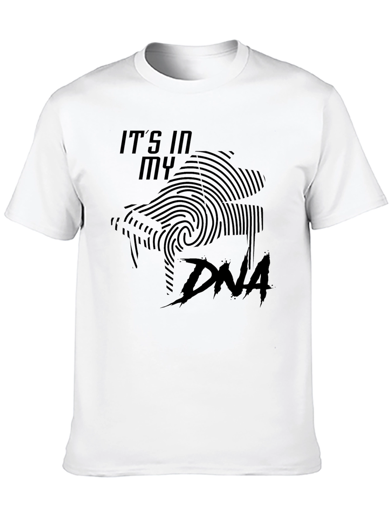 Black It's In My DNA T-Shirt - Shark Fingerprint Graphic view 10