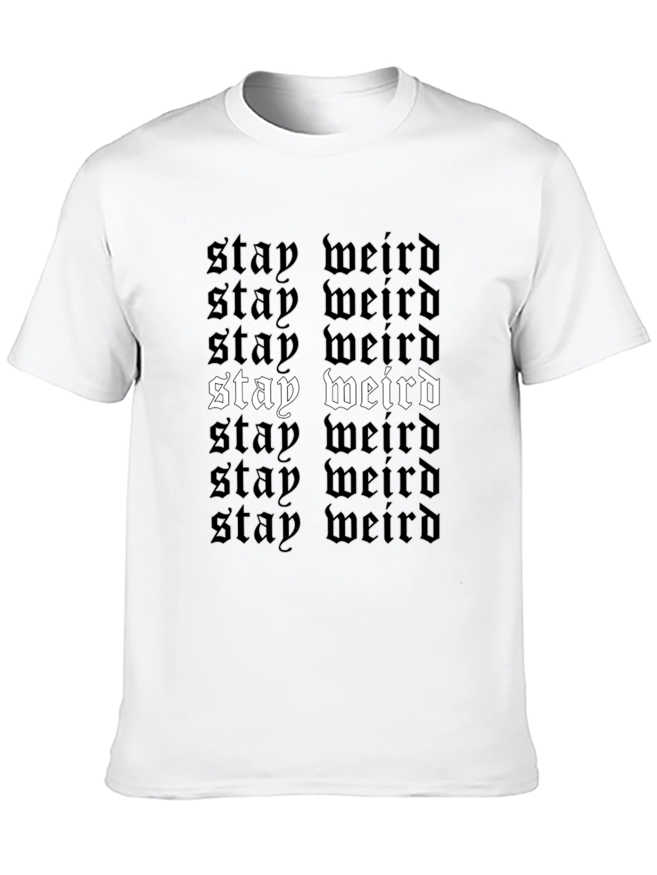 Black Stay Weird Graphic Tee - Black Cotton T-Shirt view 10