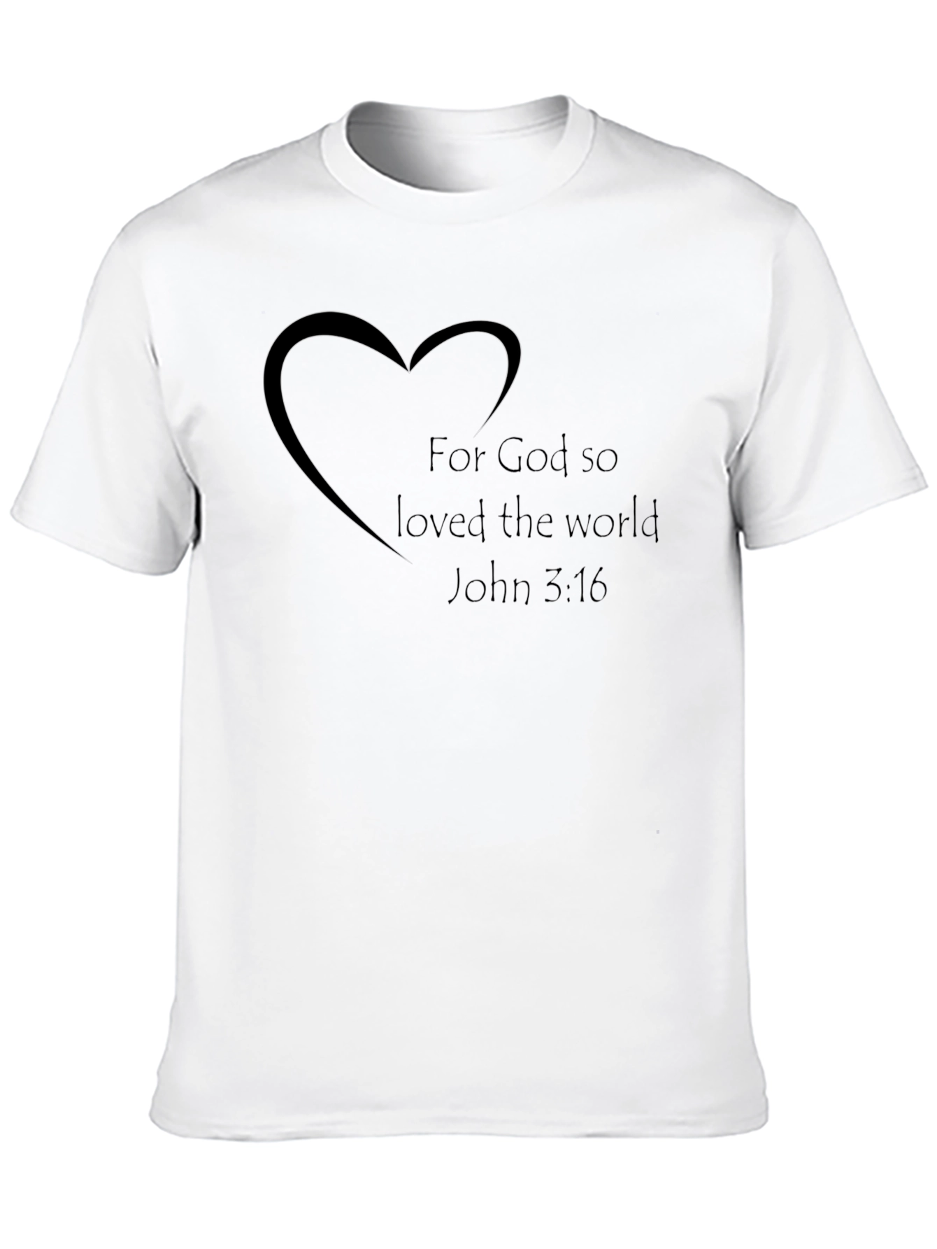 Black Faith-Based Black T-Shirt - "For God So Loved" Design view 10