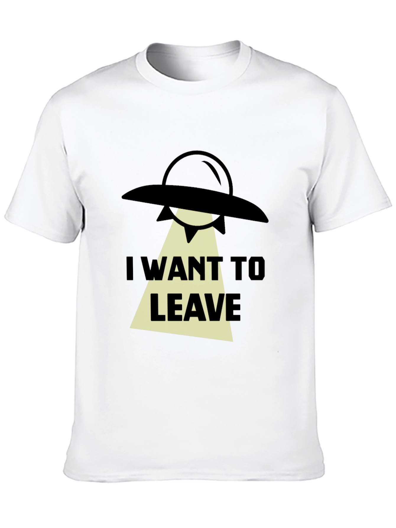 Black I Want To Leave Alien UFO Graphic T-Shirt view 10