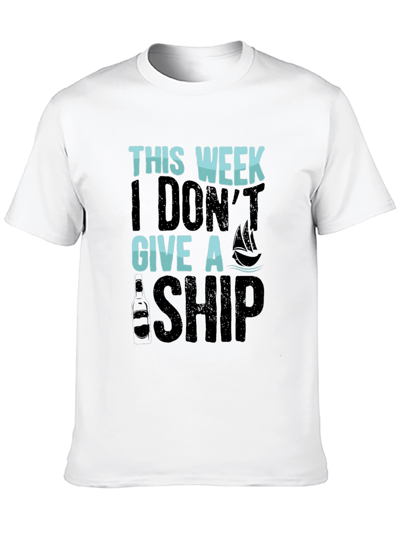 Black Funny "This Week I Don't Give A Ship" Graphic T-Shirt view 10