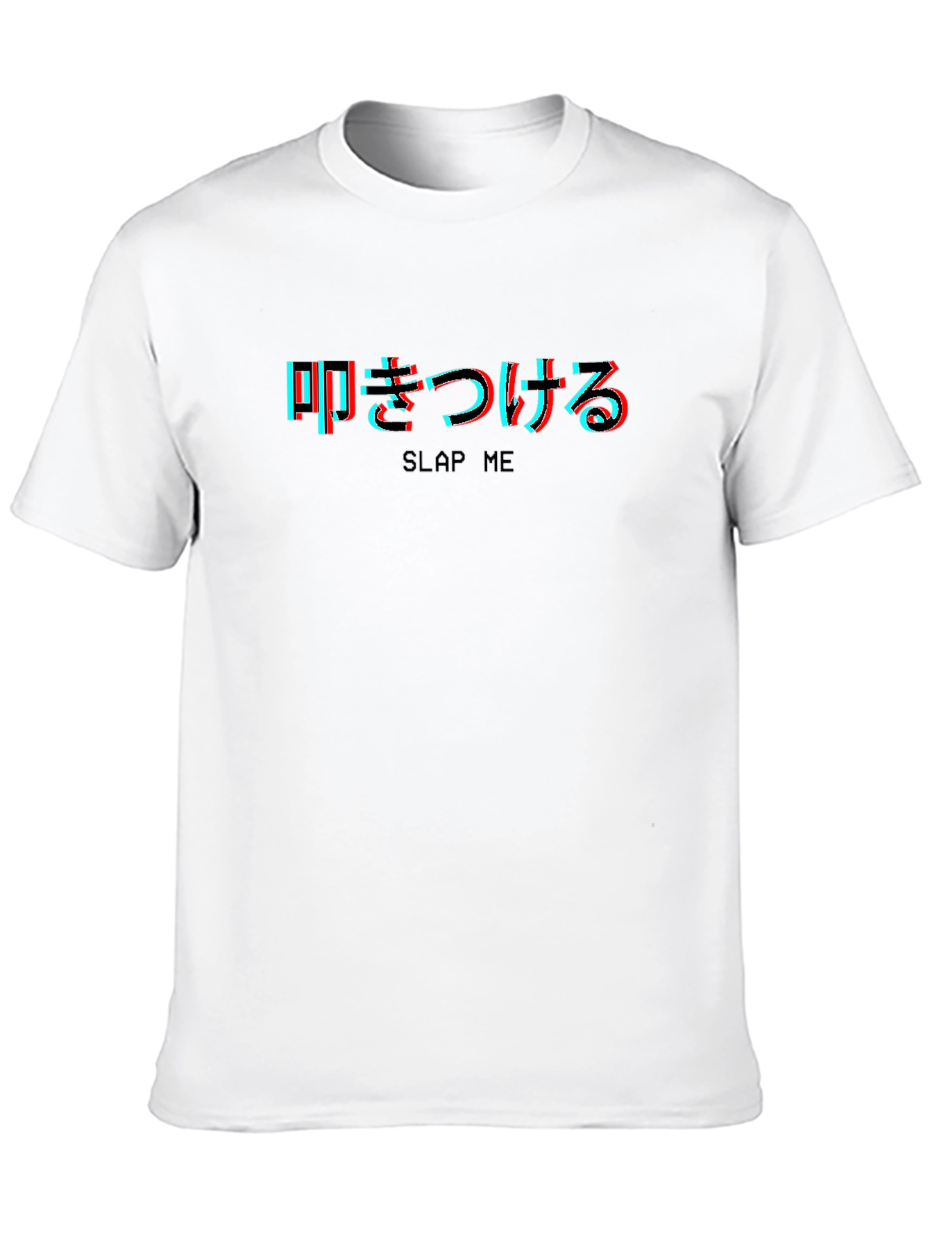 Black Slap Me Text Graphic Tee - Edgy Novelty Shirt view 10