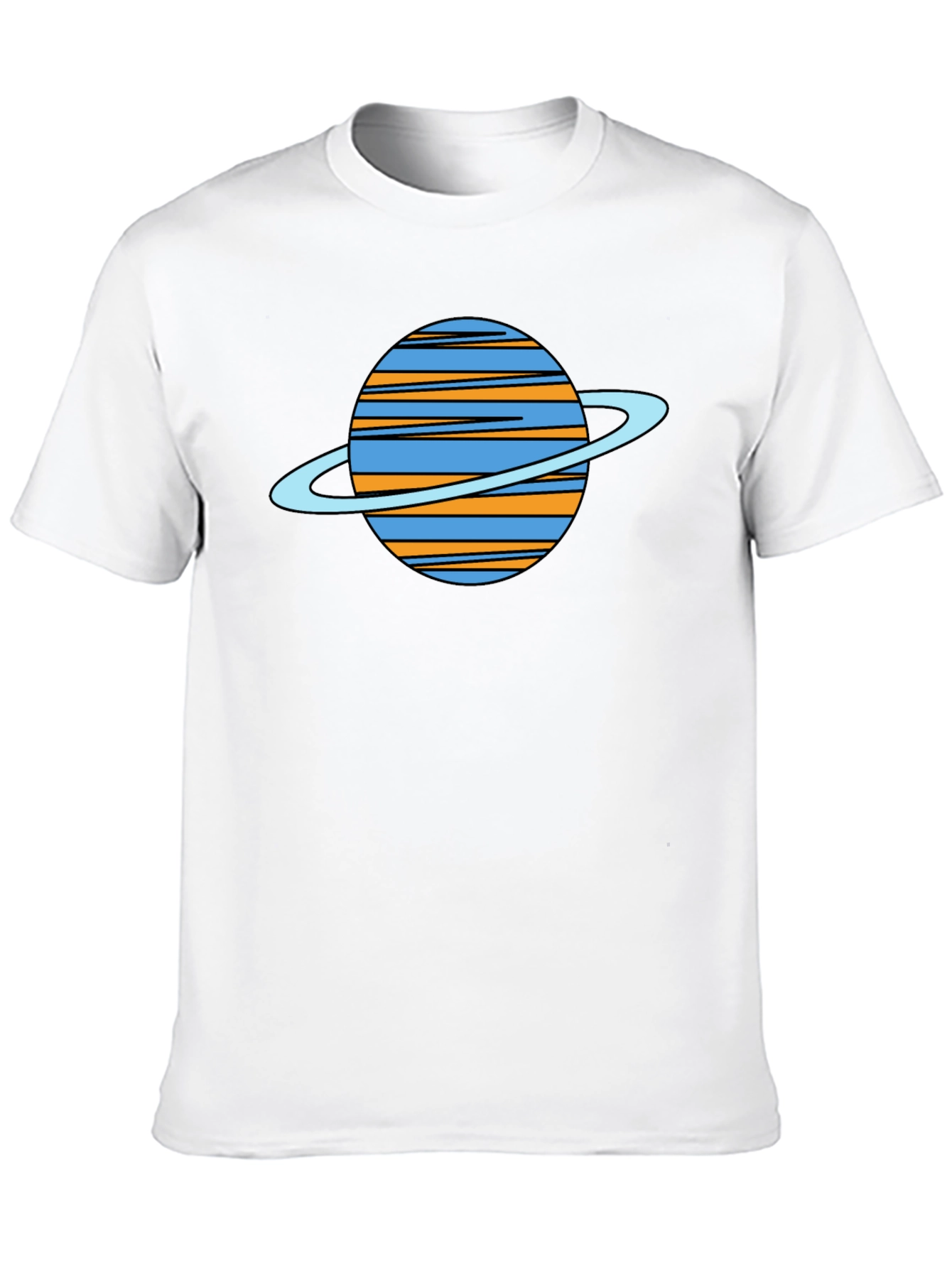 Black Saturn Graphic Black T-Shirt - Trendy Space Tee view 10