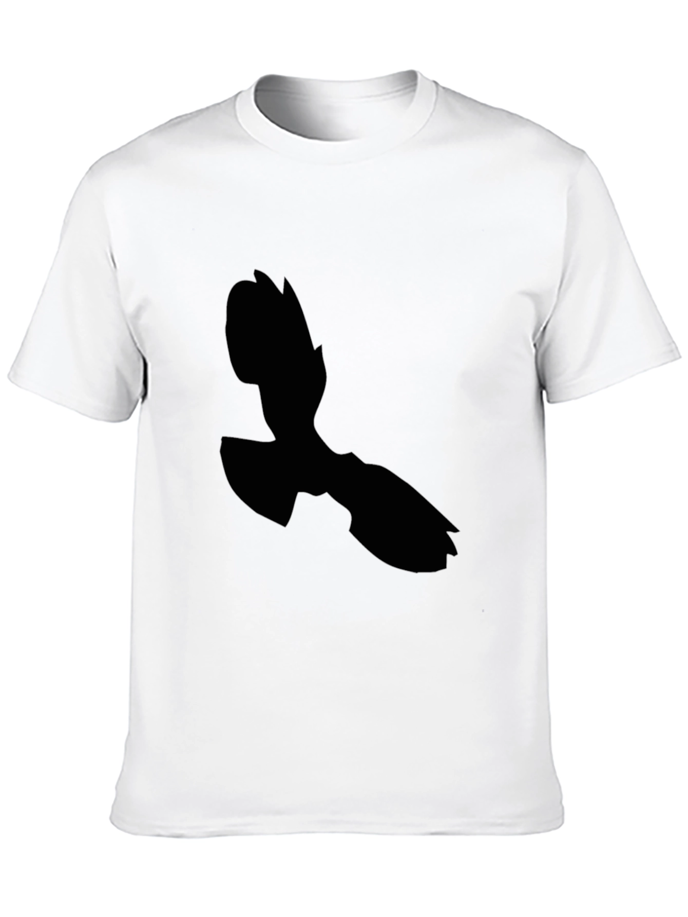 Black Black T-Shirt with Abstract Silhouette Design view 10