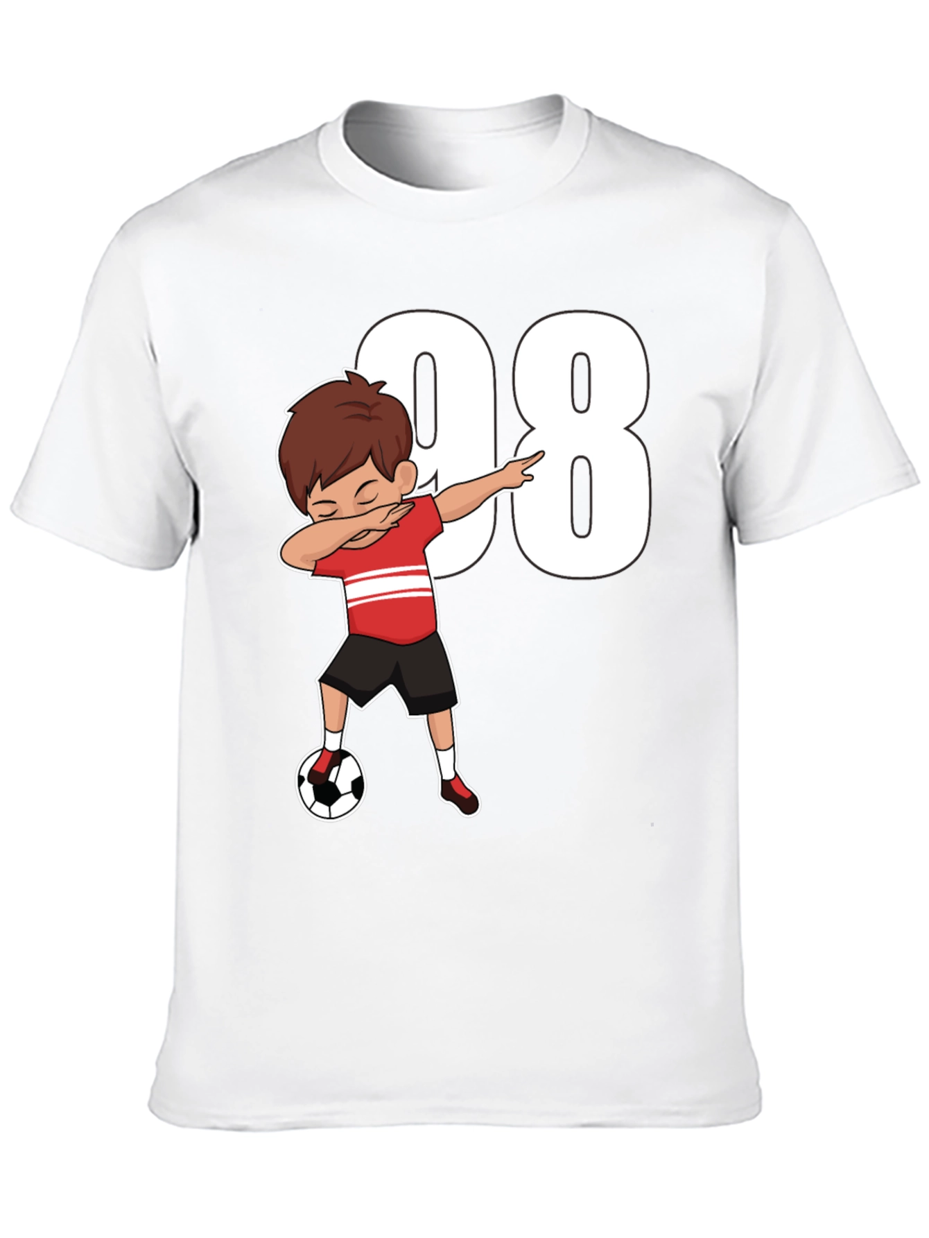 Black Dabbing Soccer Boy T-Shirt - Number 98 view 10