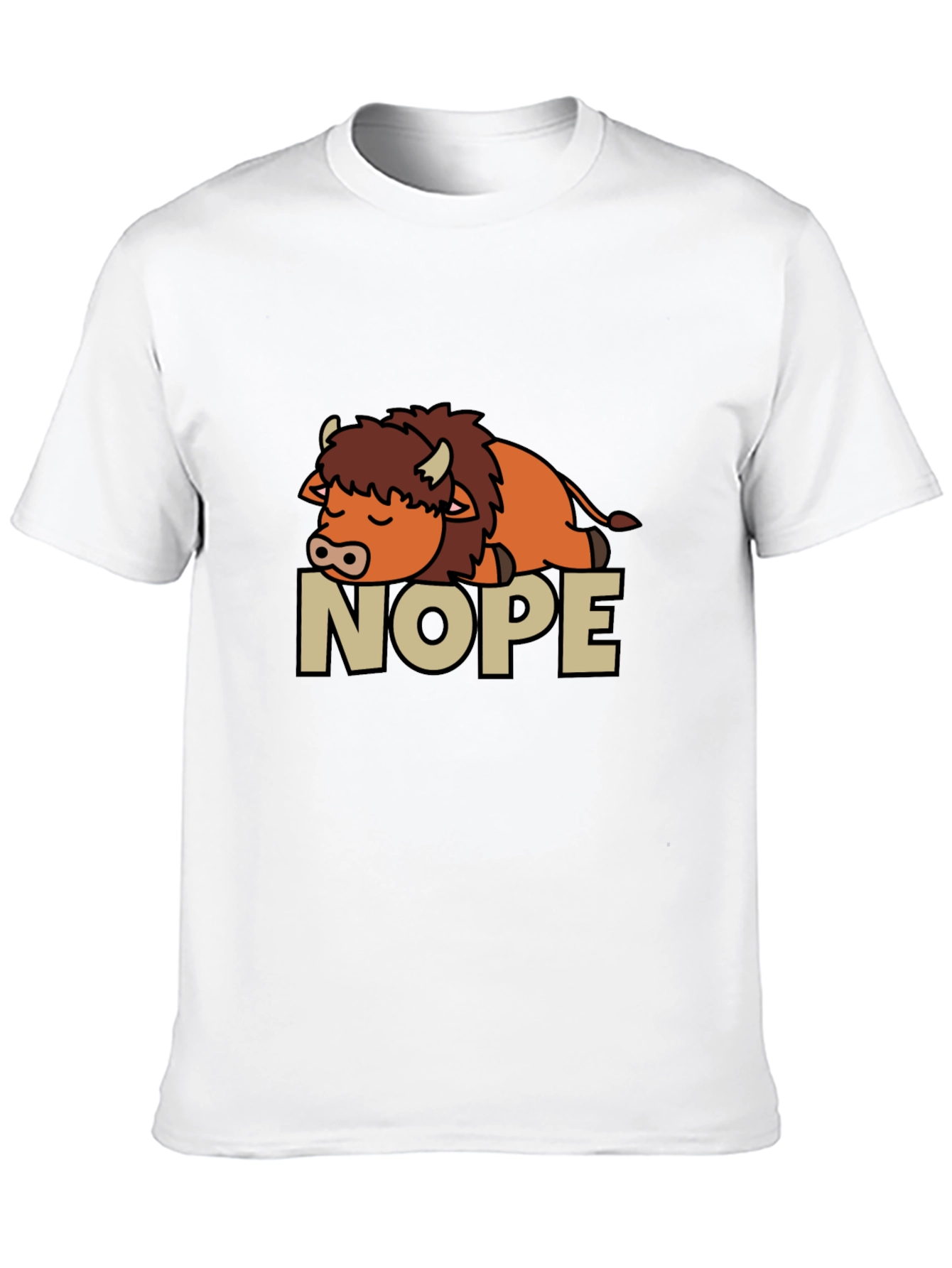 Black Nope Buffalo T-Shirt - Funny Sleepy Bison Tee view 10