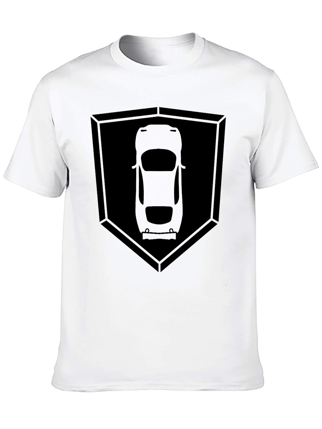 Black Car Silhouette Shield T-Shirt view 10