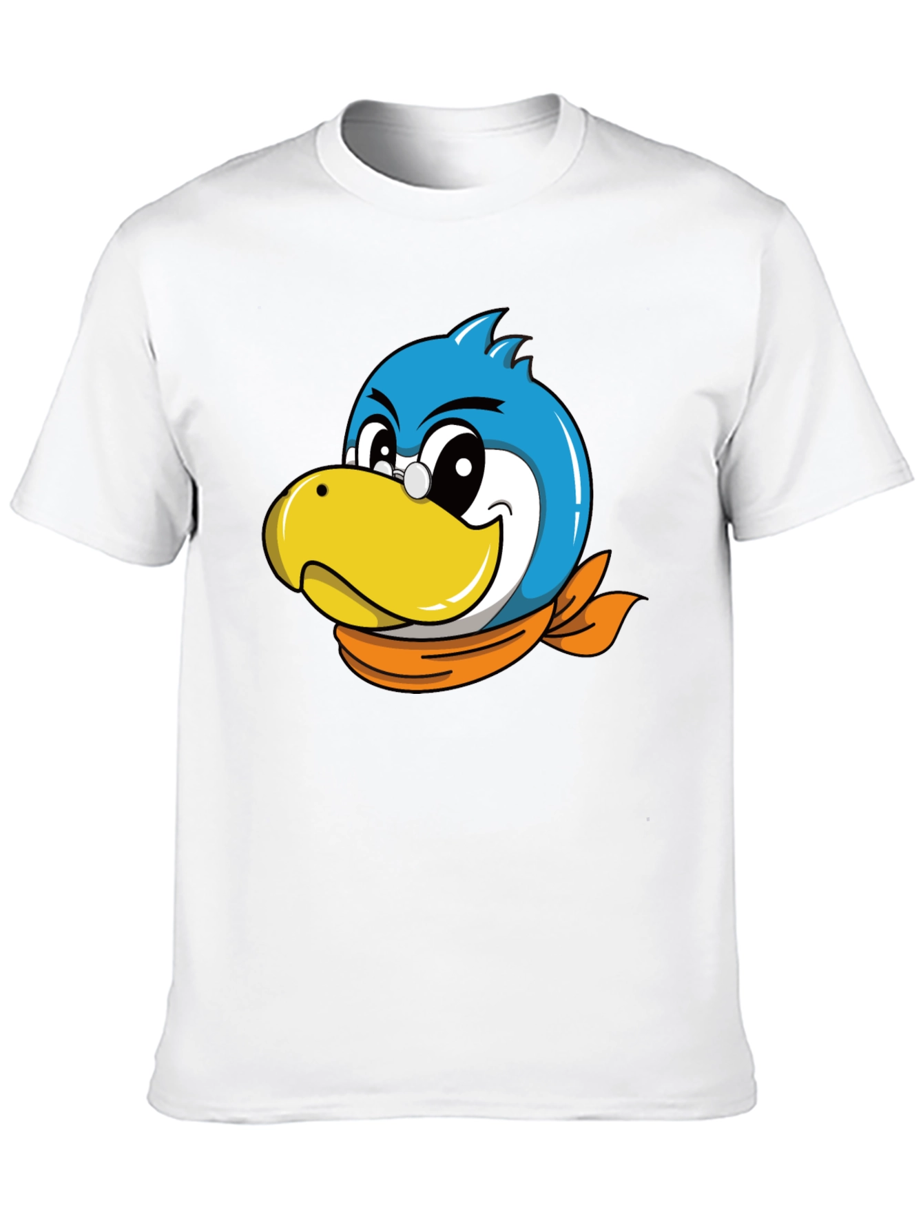 Black Cartoon Bird Graphic Tee - Black Cotton Blend view 10