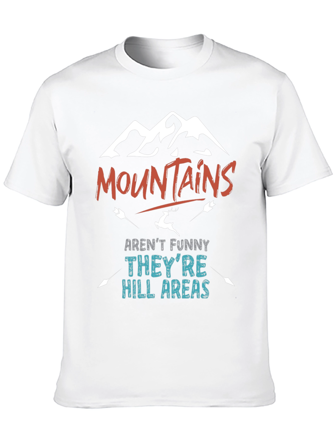 Black Mountains Aren't Funny Men's Black T-Shirt view 10