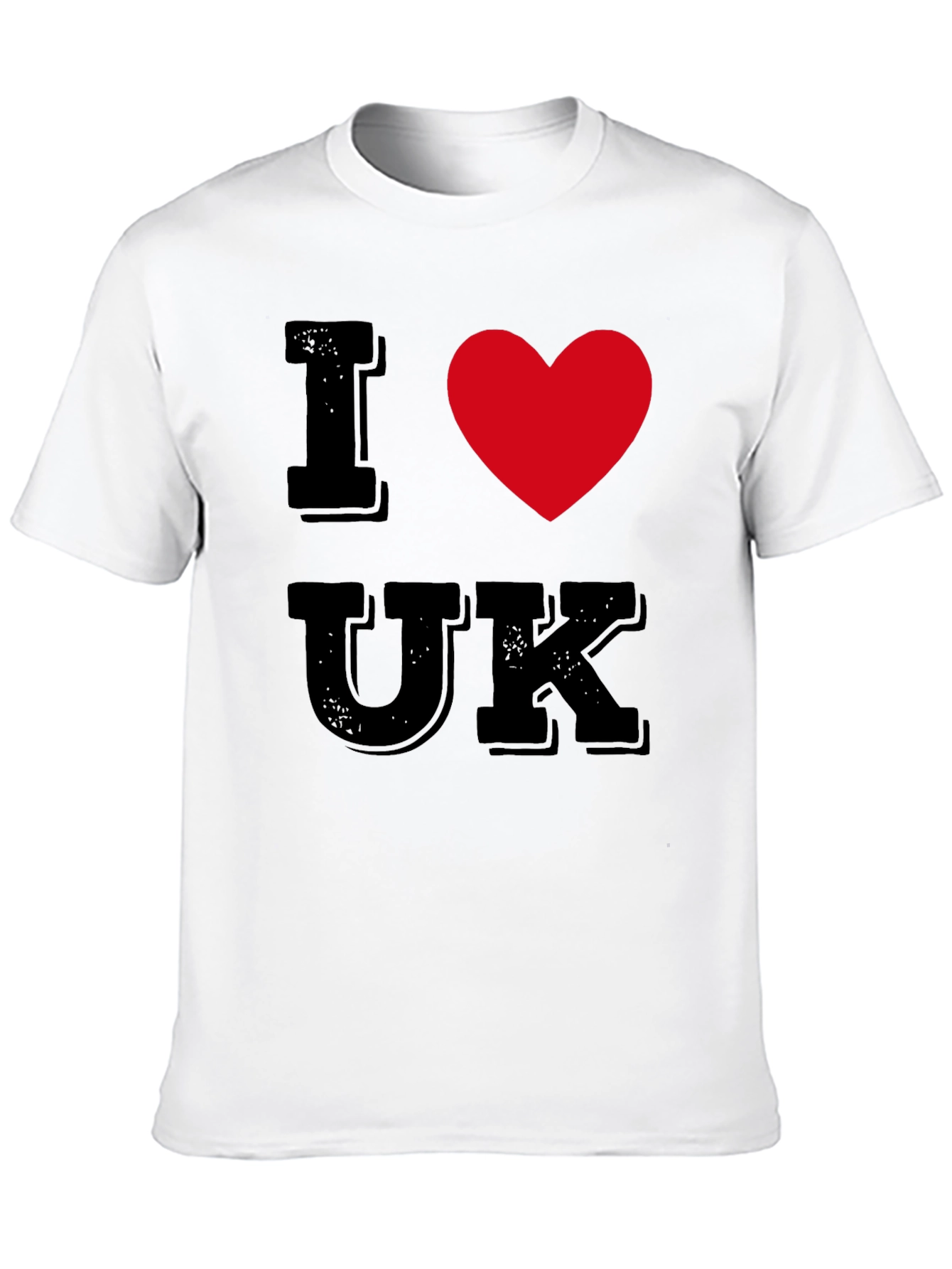 Black I Heart UK T-Shirt - Black Cotton Tee view 10