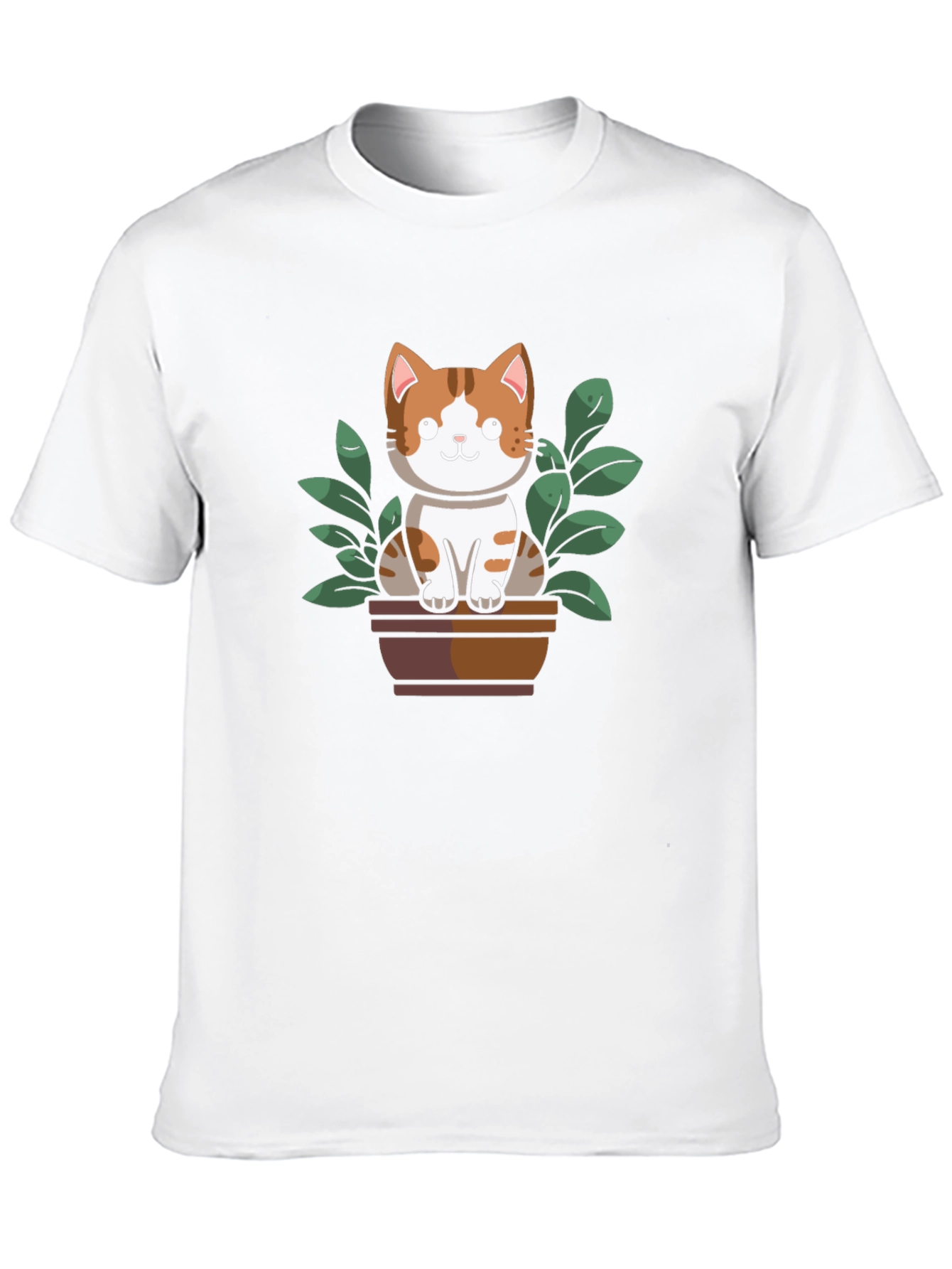 Cute Cat Plant Pot Graphic Tee - 10