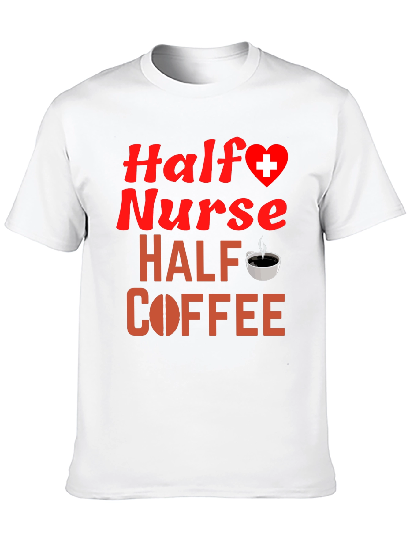 Black Half Nurse Half Coffee Graphic T-Shirt view 10