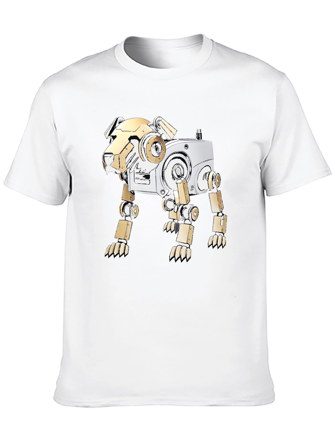 Black Robot Dog Graphic Tee - Stylish Sci-Fi Shirt view 10