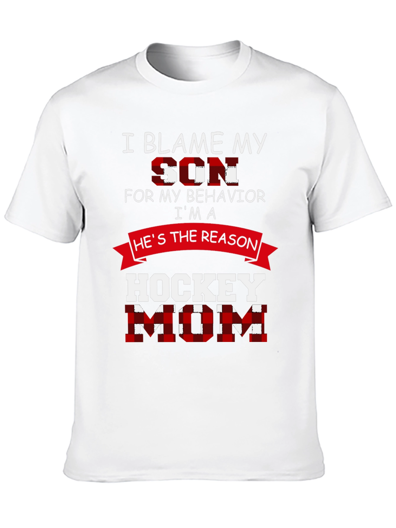 Black Hockey Mom T-Shirt - Blame My Son Tee view 10