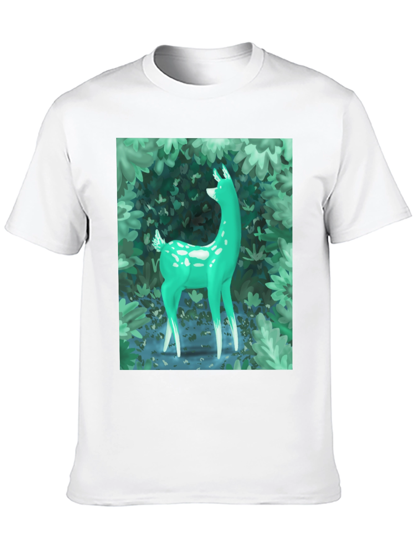 Black Enchanted Forest Deer Graphic Tee - Black view 10