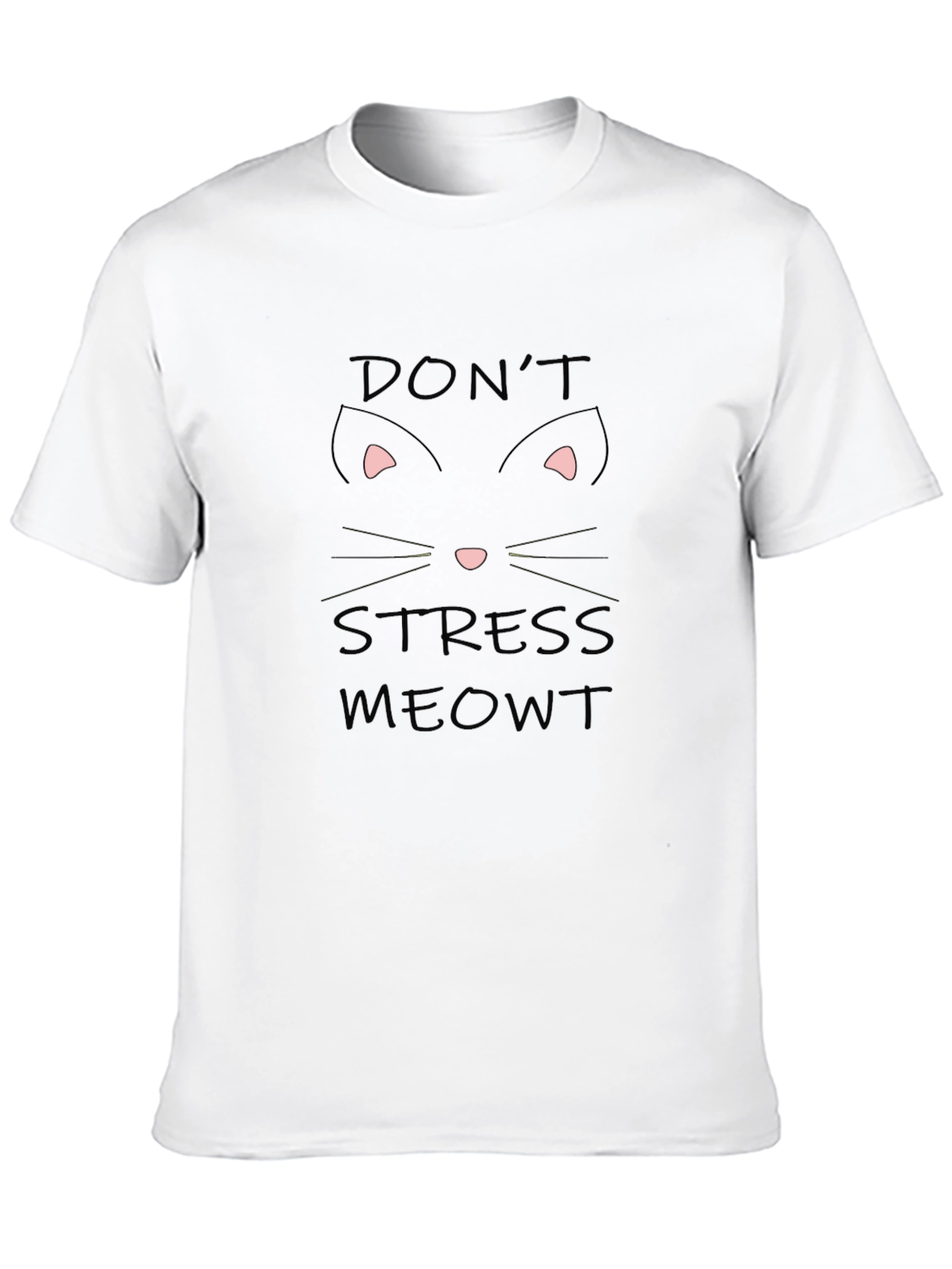 Black Don't Stress Meowt Black T-Shirt view 10
