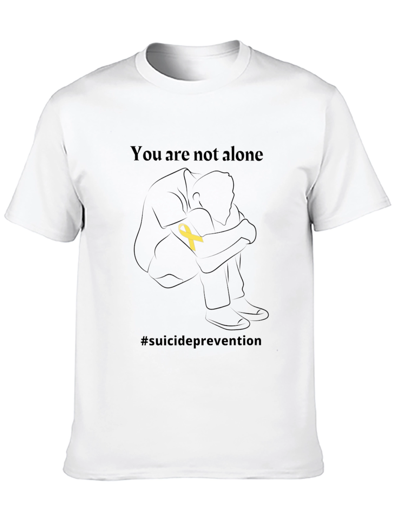Black You Are Not Alone Suicide Prevention T-Shirt view 10