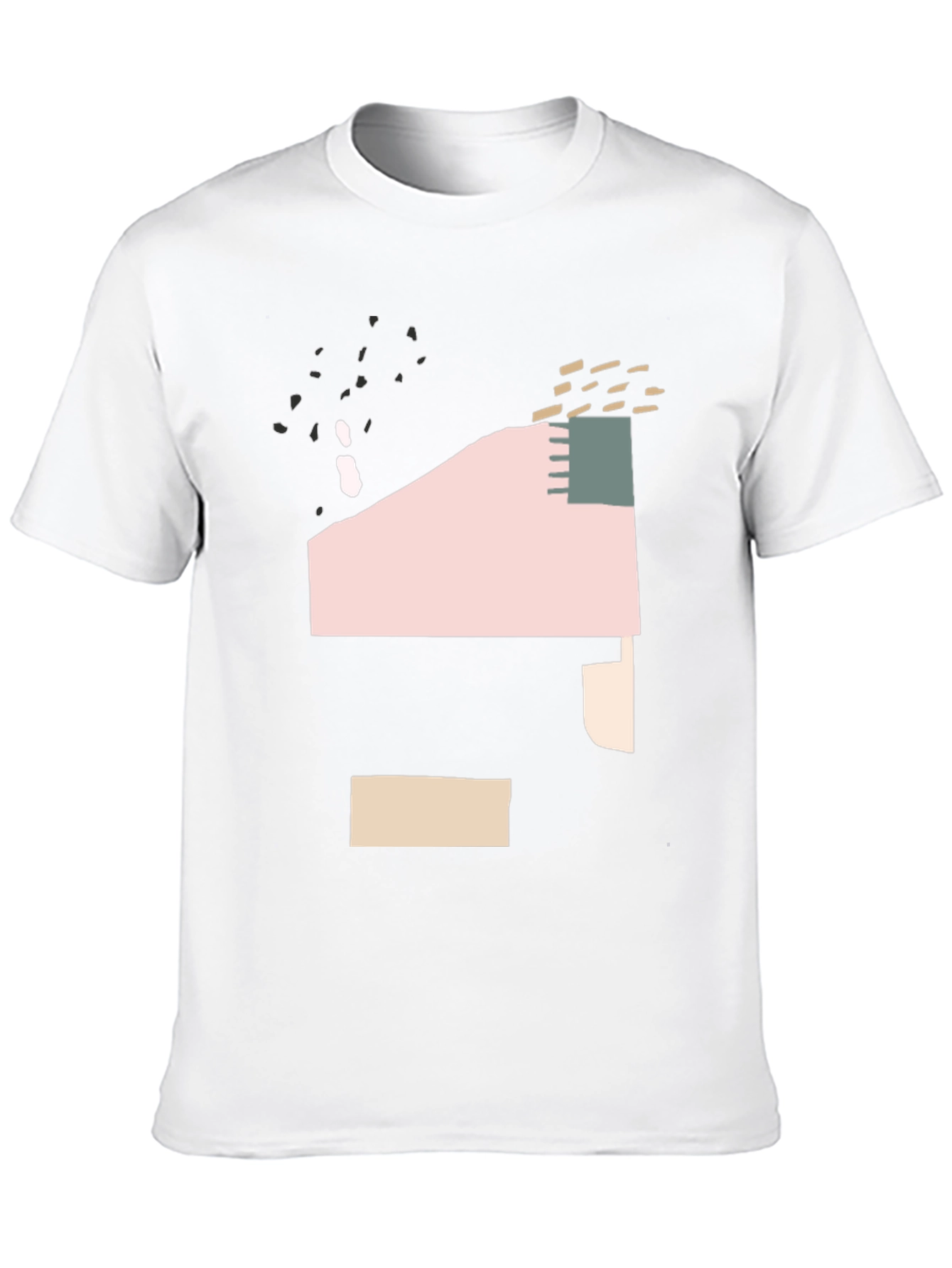 Black Abstract Graphic Print T-Shirt - Modern Art Tee view 10