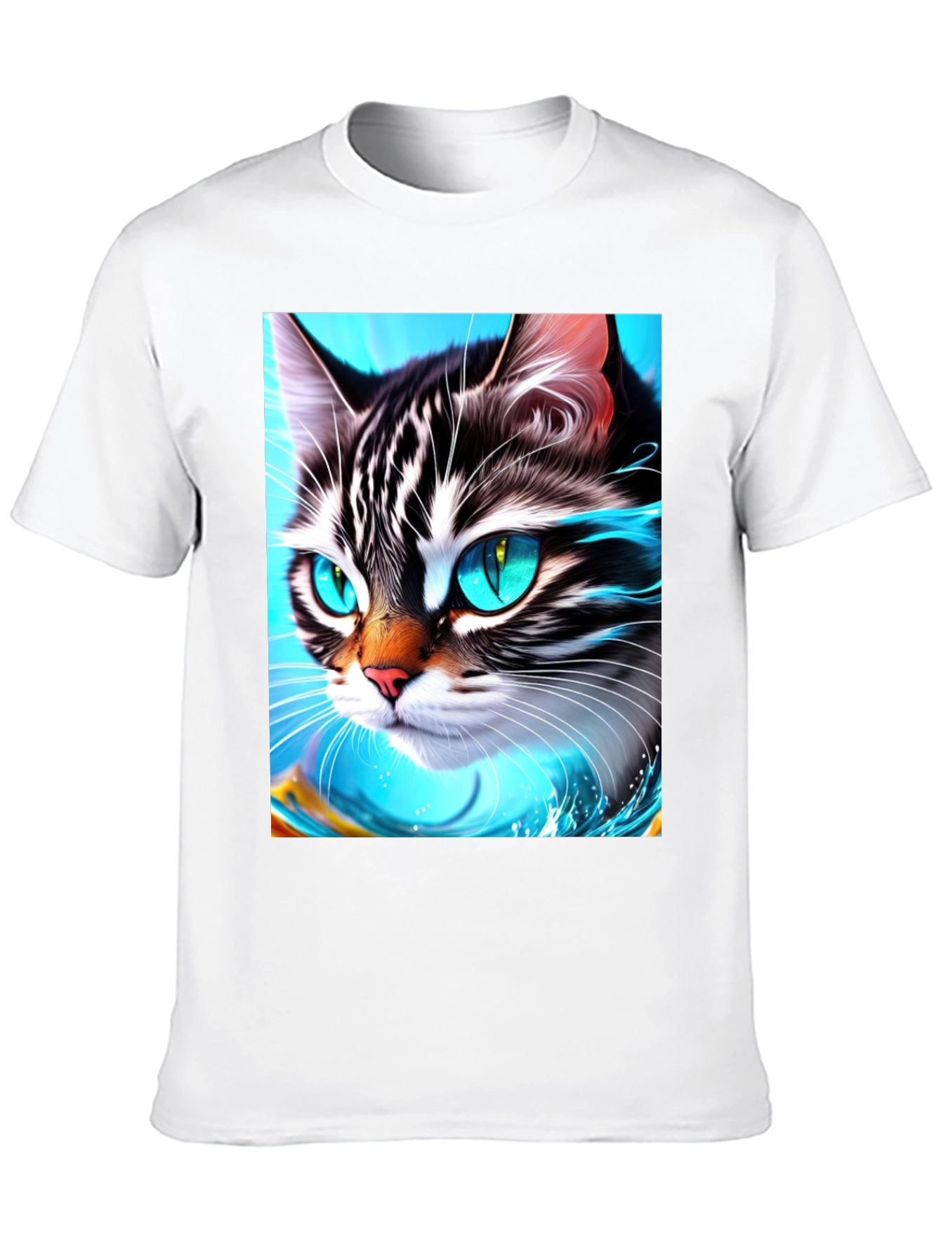 Black Cat Face T-Shirt - Cool Graphic Tee view 10