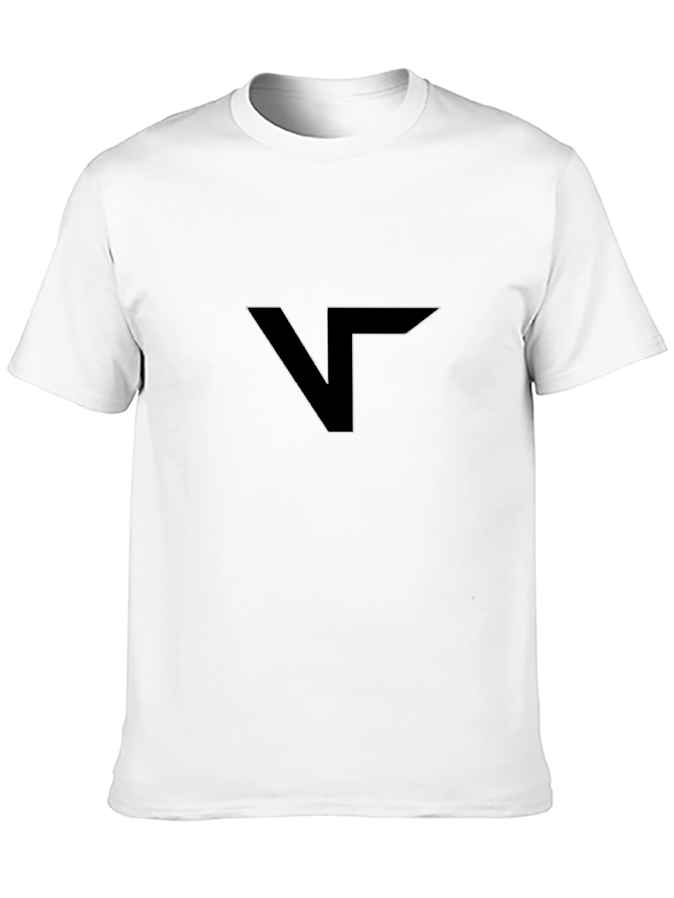 Black Modern Black T-Shirt with Geometric V Logo view 10