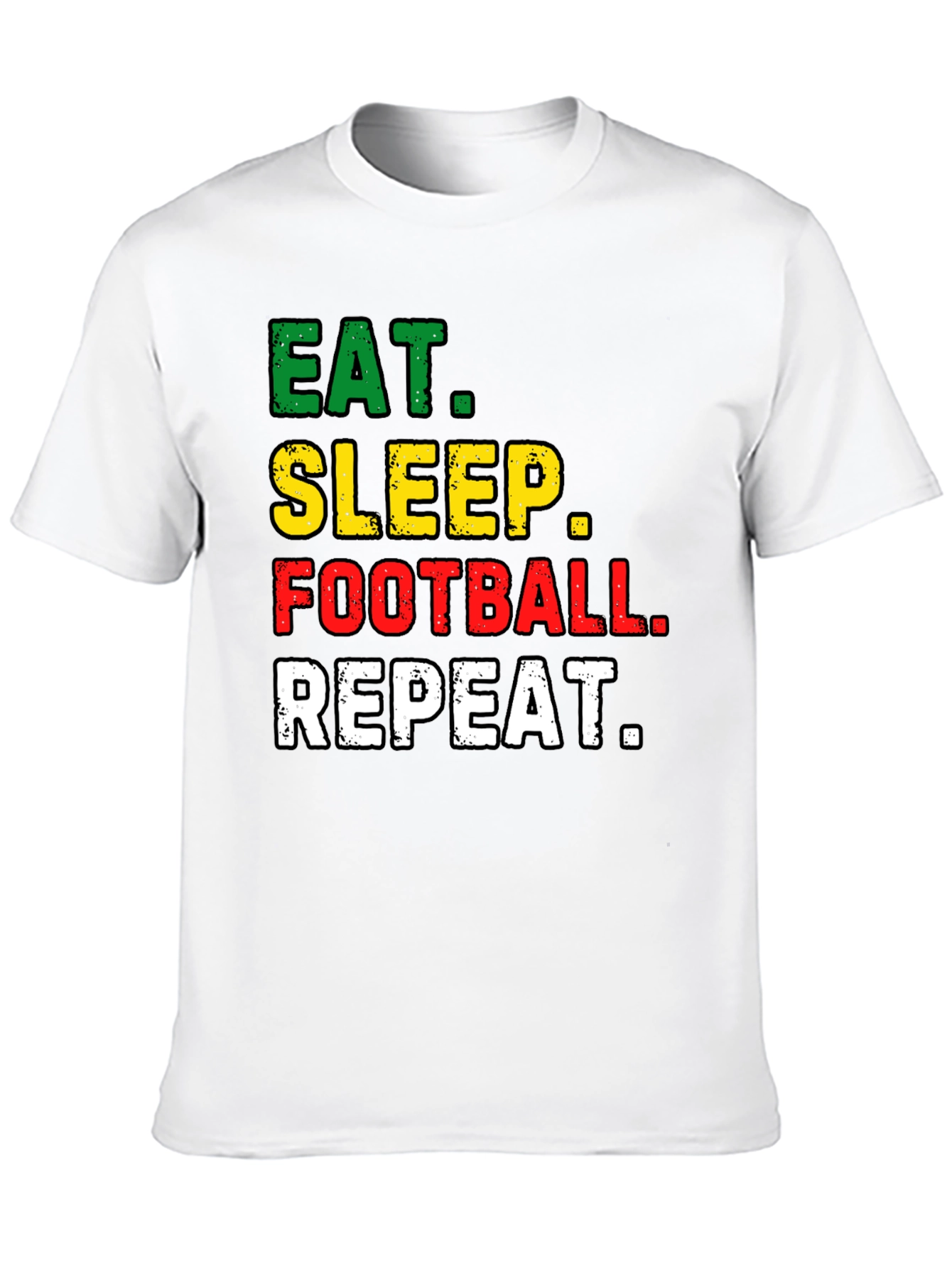 Black Eat Sleep Football Repeat Black T-Shirt view 10