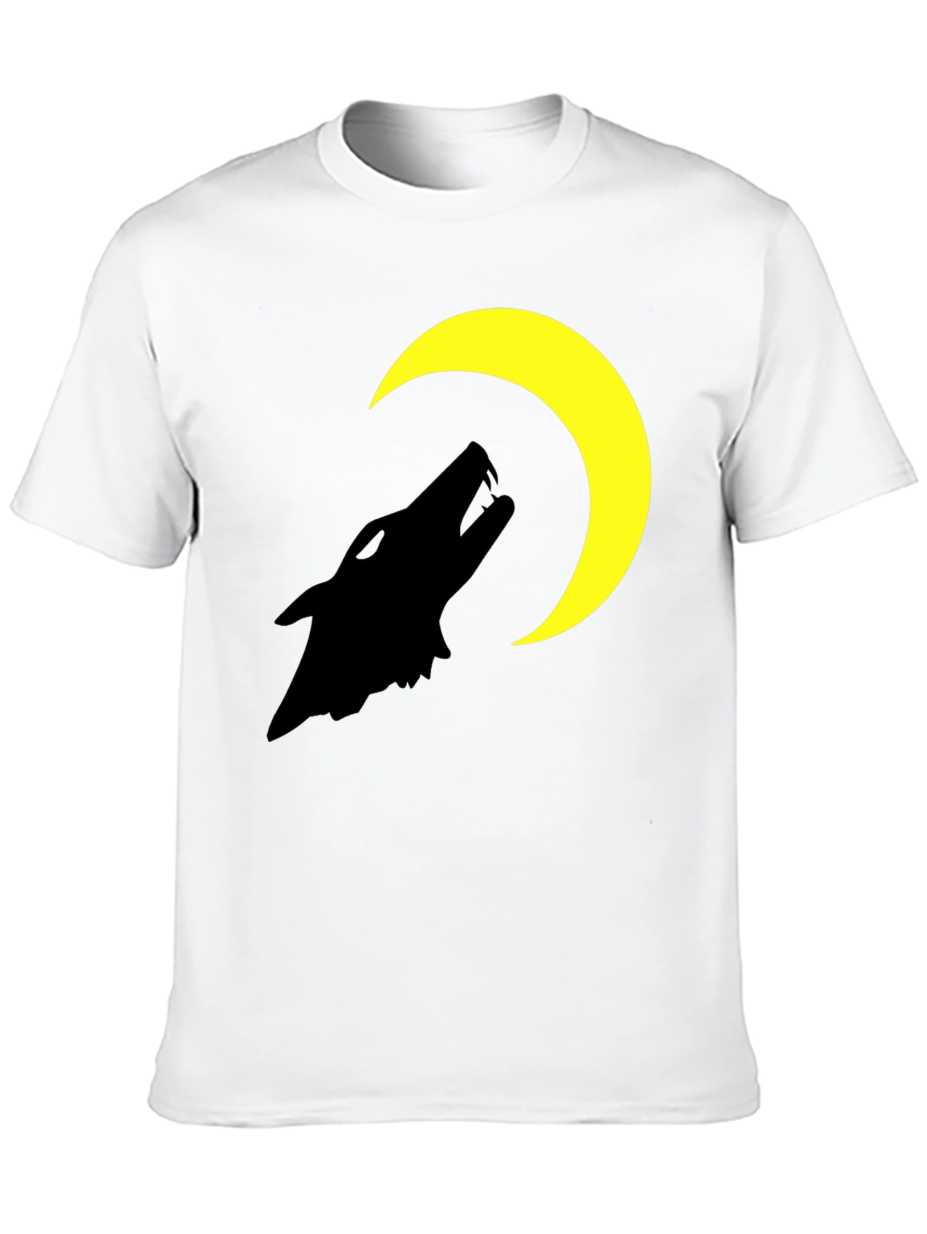 Black Wolf Moon Graphic T-Shirt - Black Cotton Tee view 10
