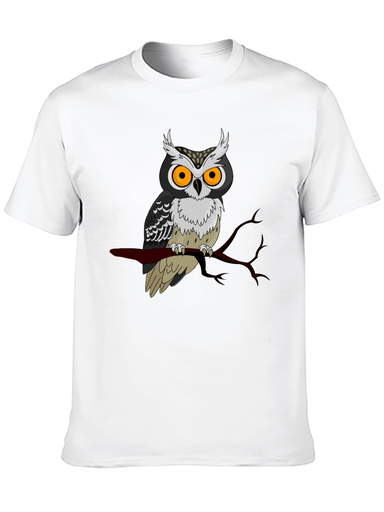 Black Owl Graphic Print Black T-Shirt view 10