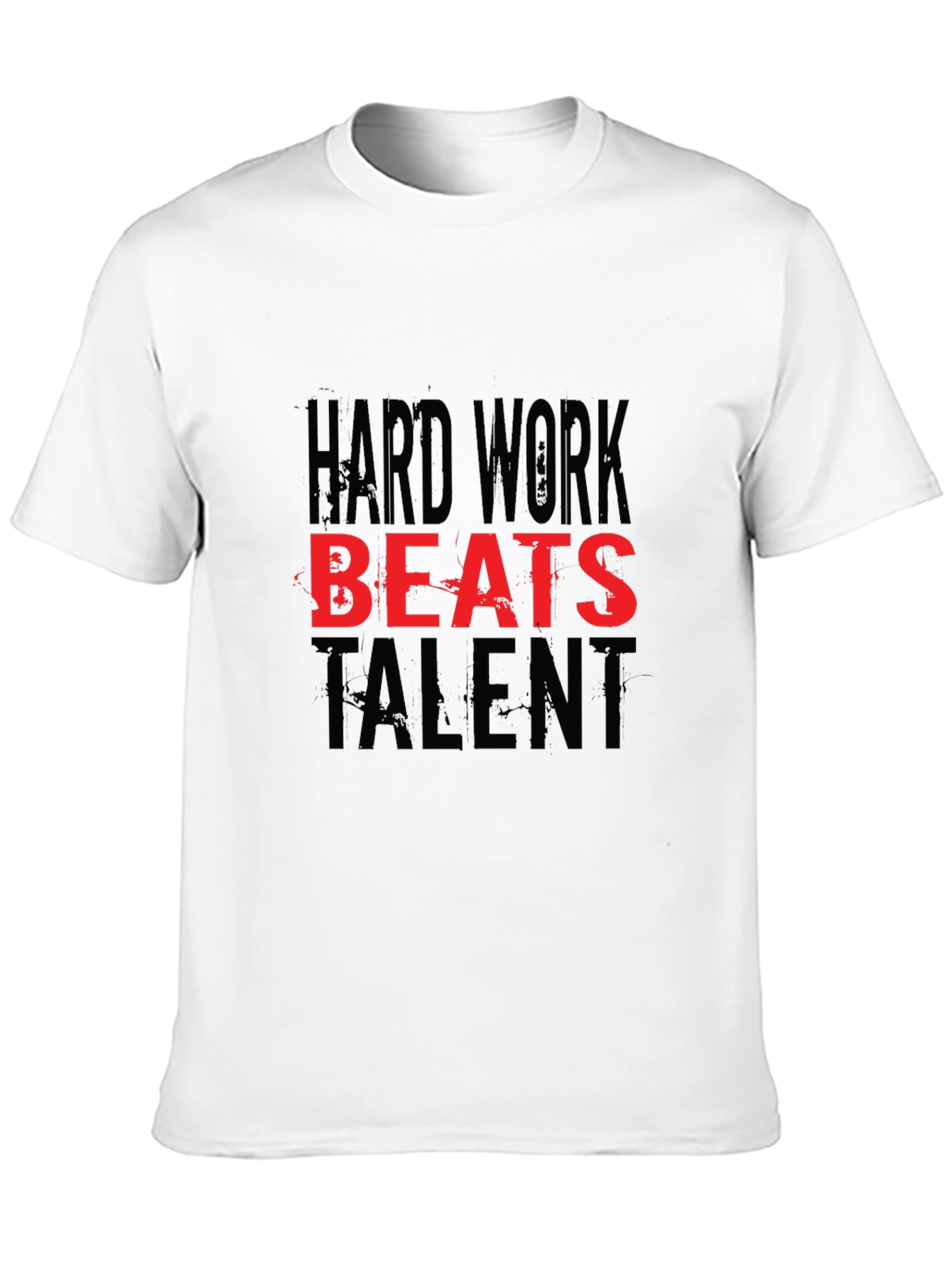 Black Hard Work Beats Talent Black T-Shirt view 10