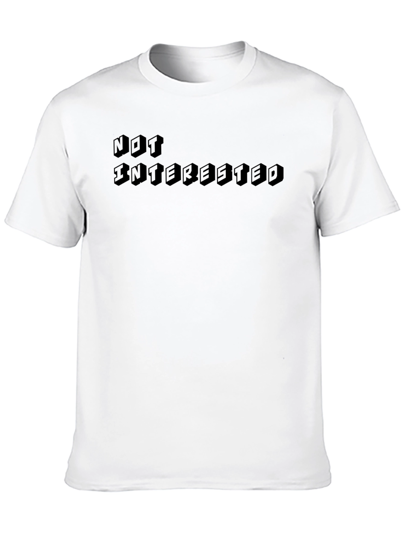 Black Not Interested Black Graphic Tee view 10