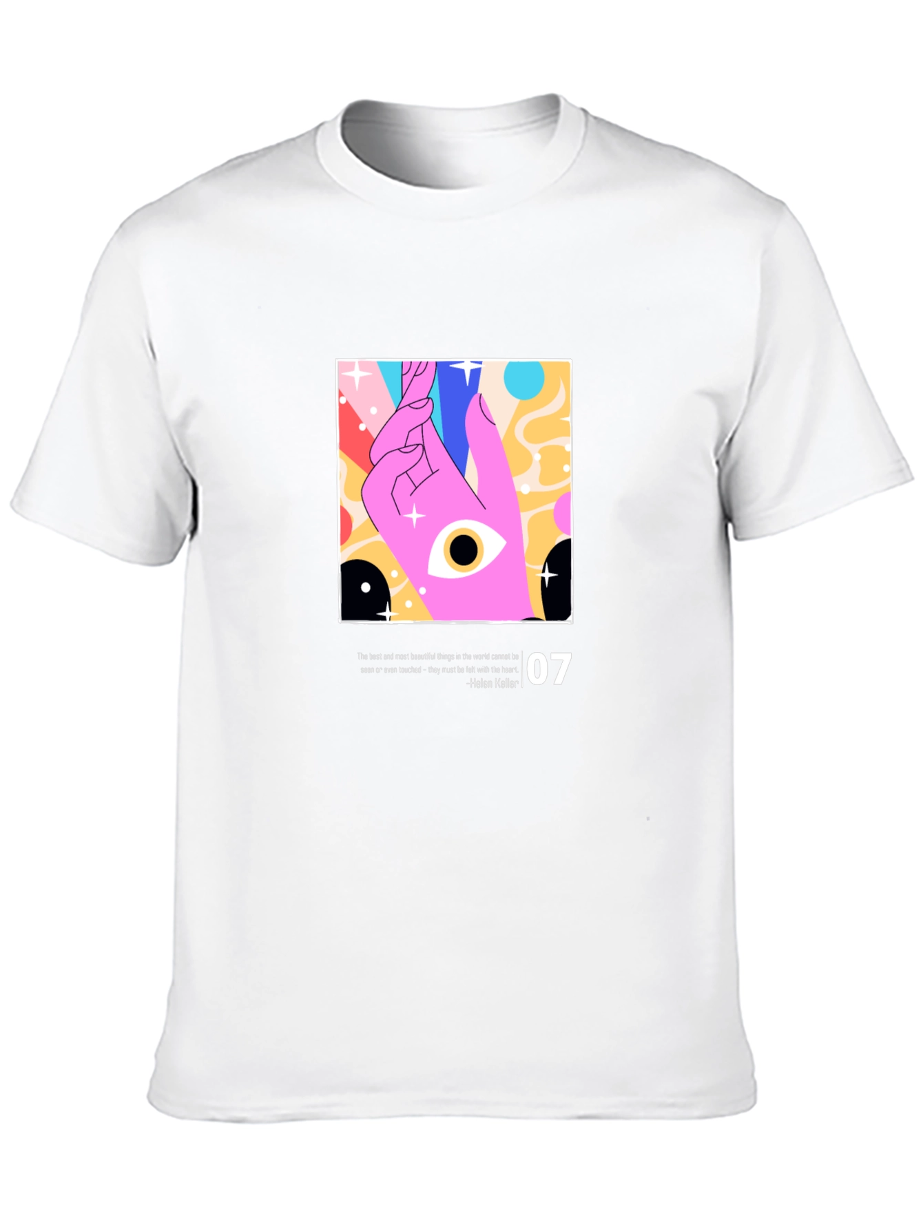 Black Modern Graphic T-Shirt - Artistic Eye Design view 10